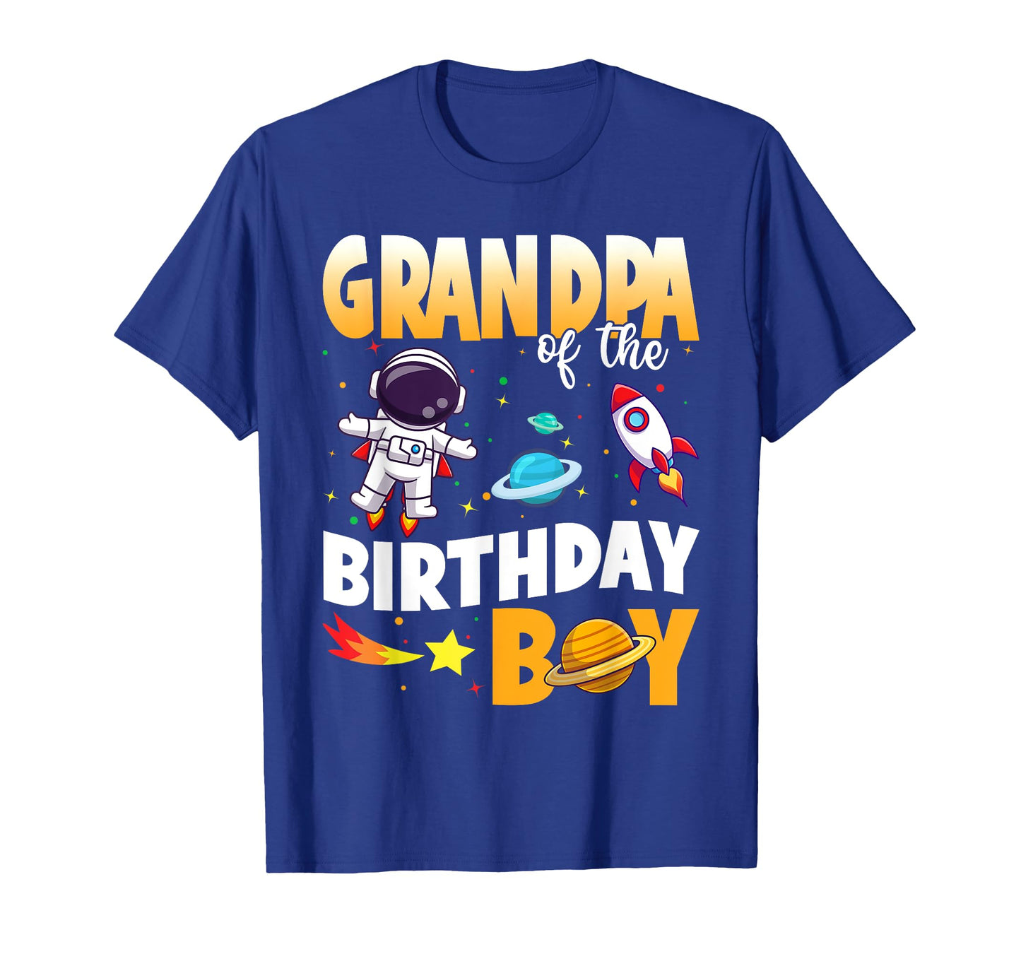 GRANDPA Of The Birthday Boy Astronaut Family Space Planets T-Shirt
