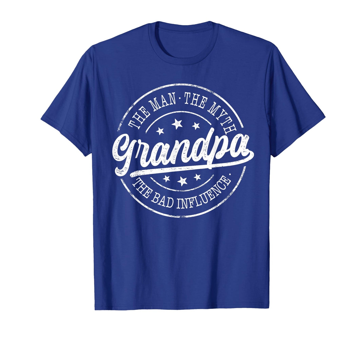 Grandpa The Man The Myth The Bad Influence Emblem Design T-Shirt