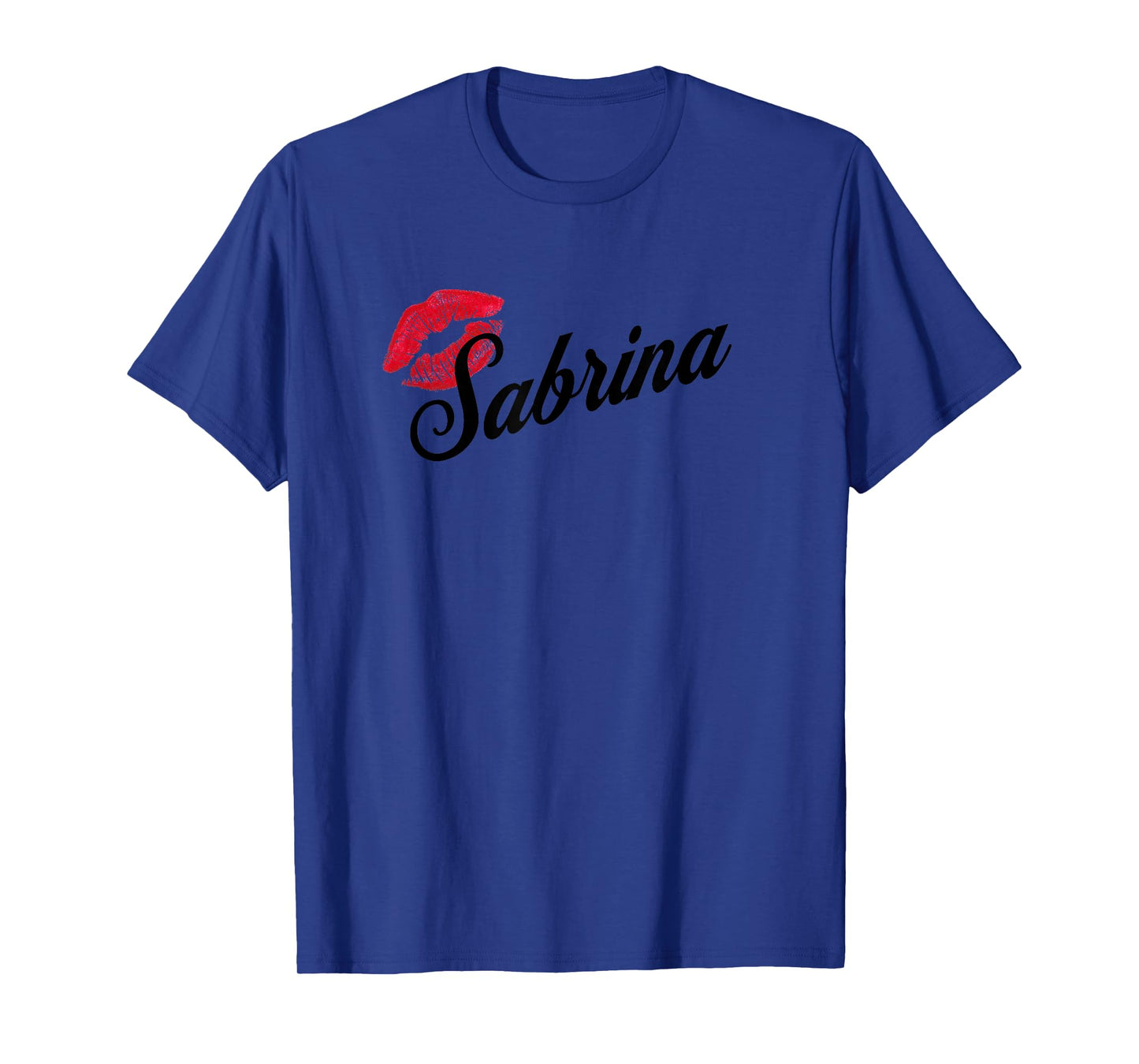 Sabrina Bold Red Lips Personalized Name For Women and Girls T-Shirt