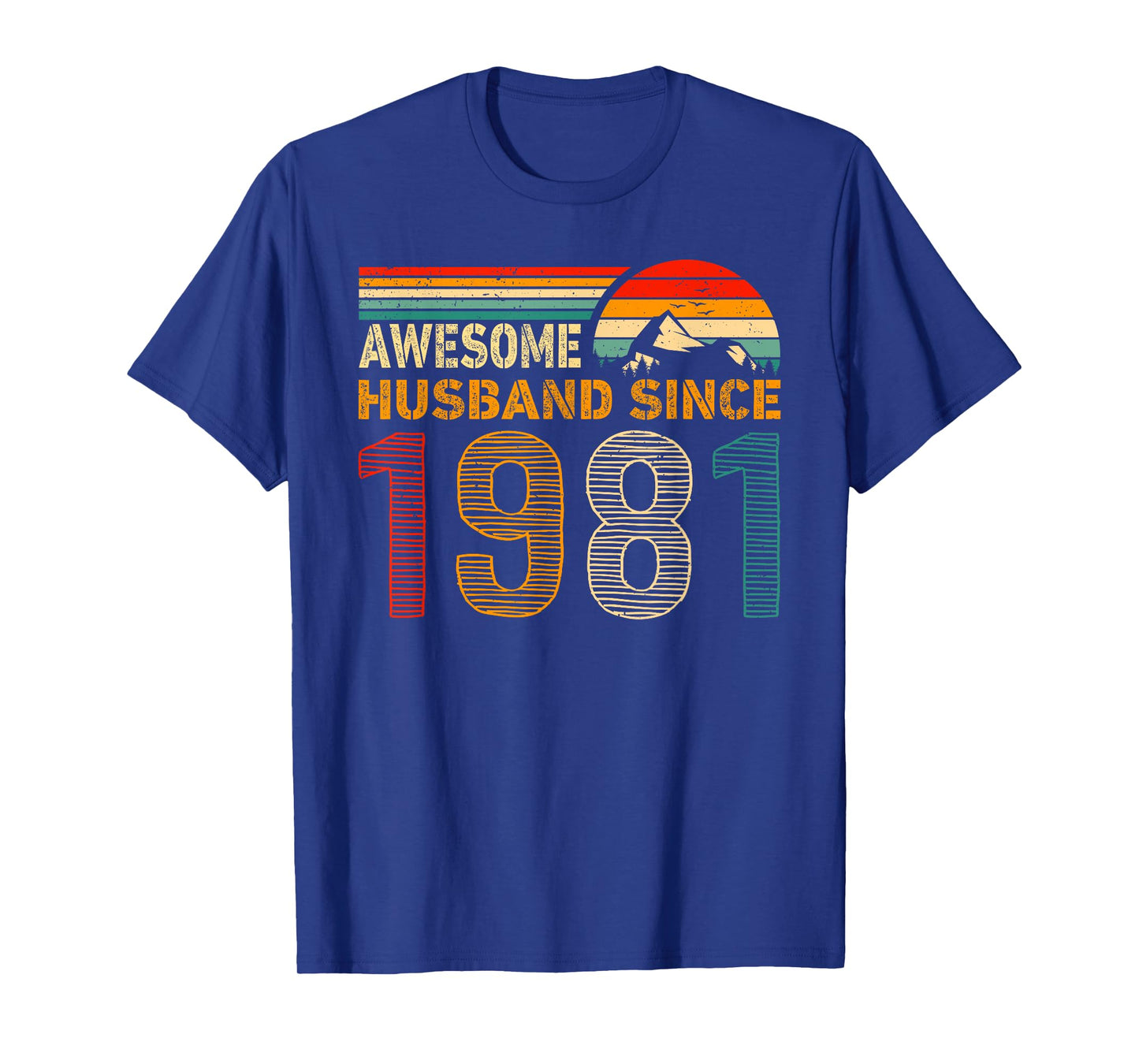 Awesome Husband Since 1981 Couples 1981 Wedding Anniversary T-Shirt