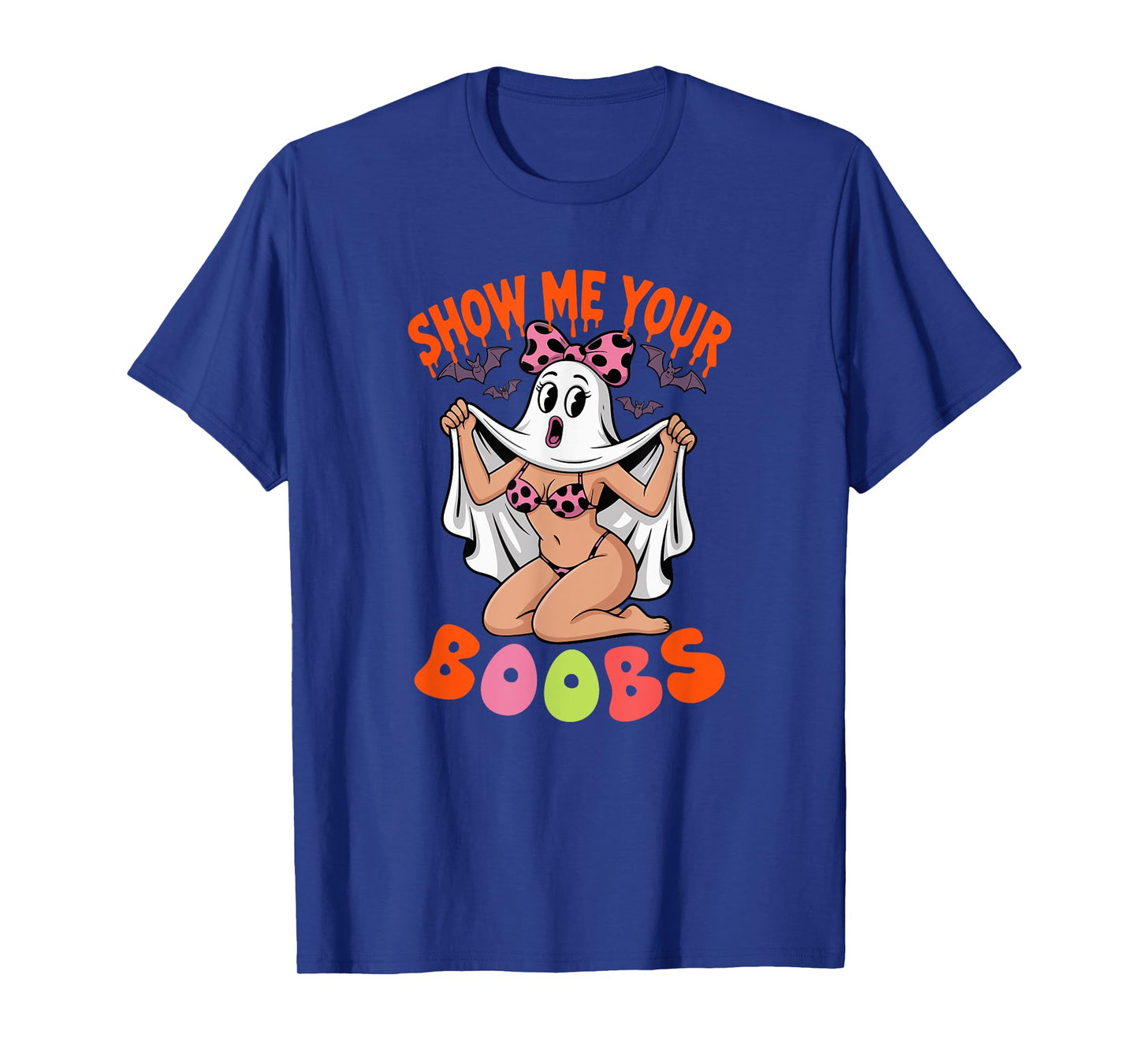Funny Joke Show Boobs Halloween Adult Woman Cosplay Ghost T-Shirt