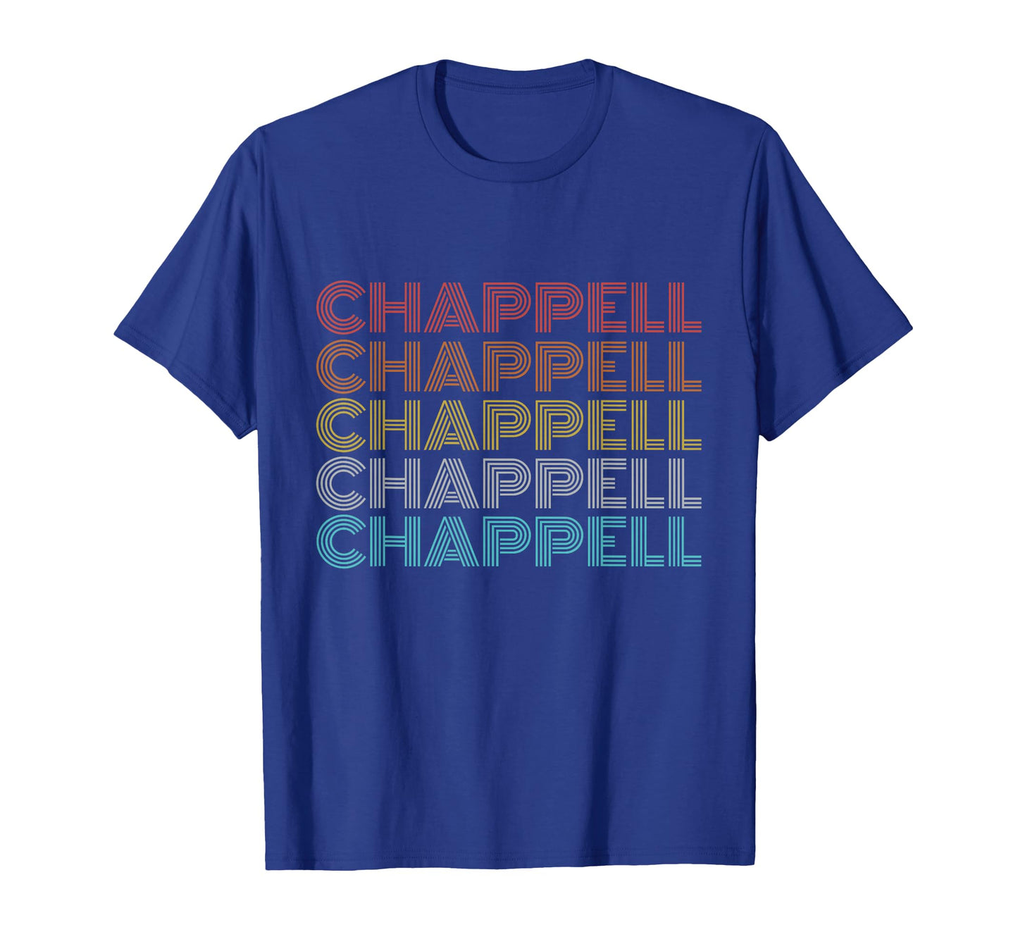 Chappell Retro Vintage Black Crew Neck T-Shirt, Unisex-Adults, Short Sleeve, Small