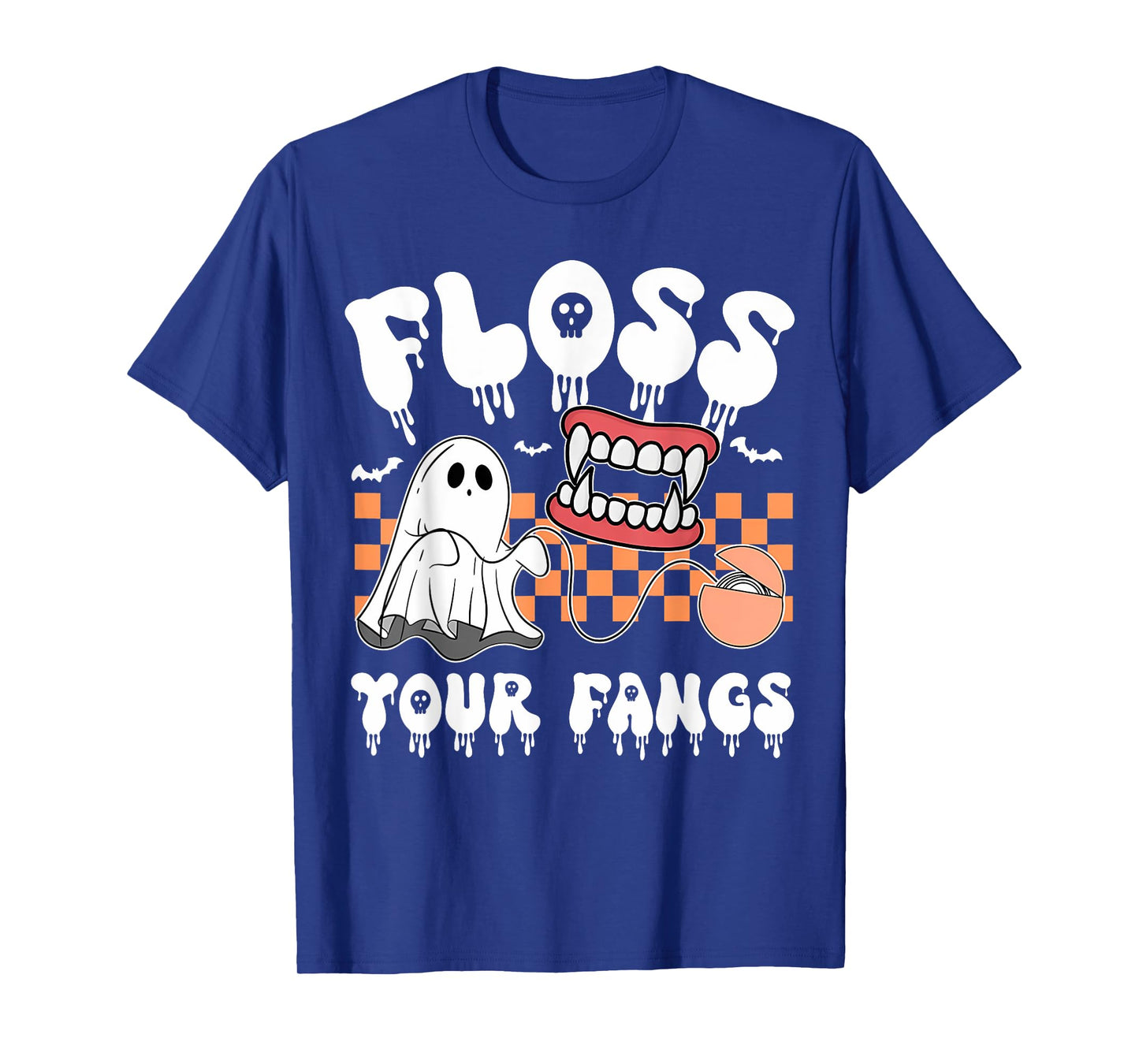 Floss Your Fangs Boo Dental Halloween Spooky Dentist T-Shirt