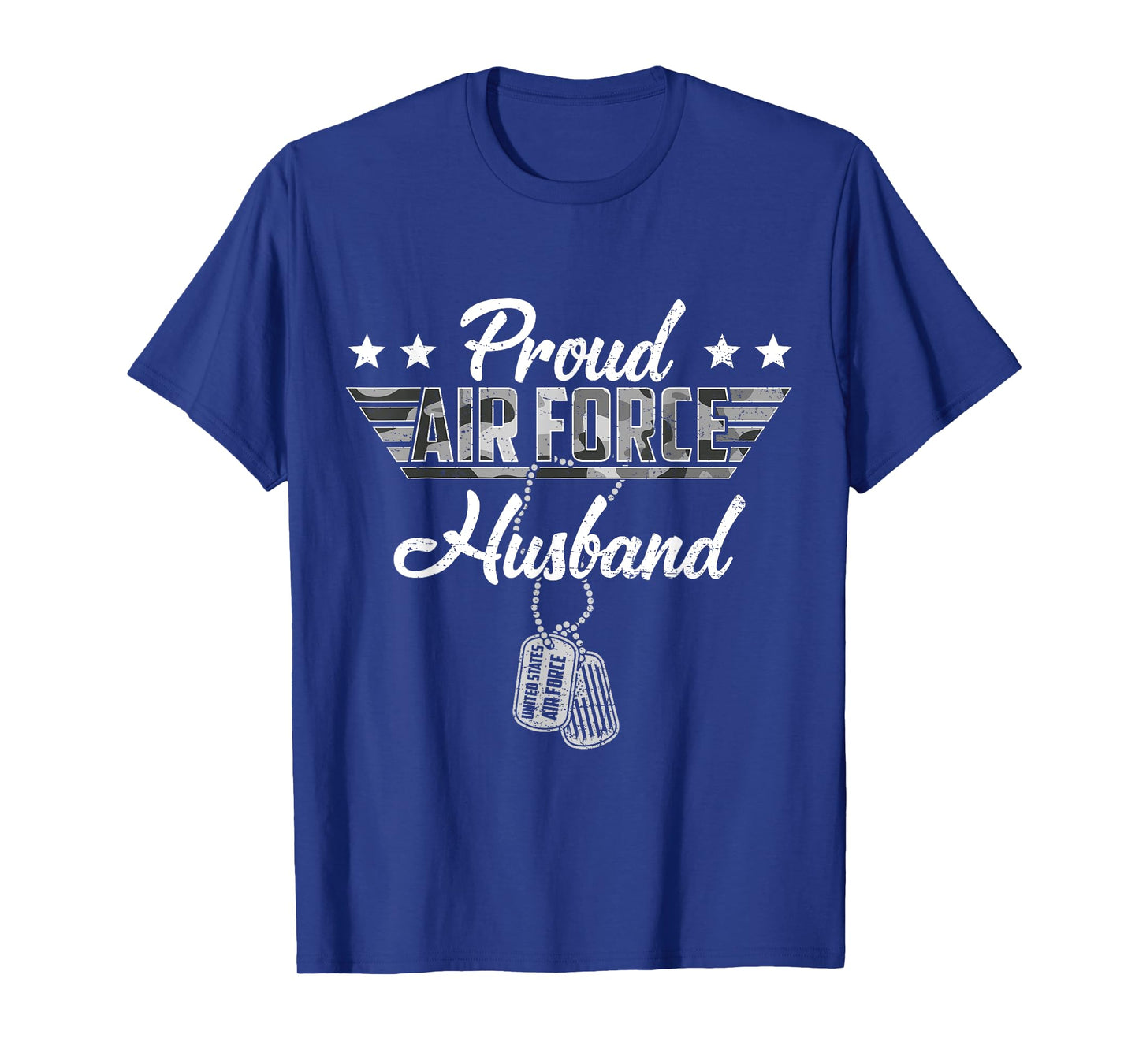 Proud Air Force Husband Camouflage USAF Veteran Airman T-Shirt