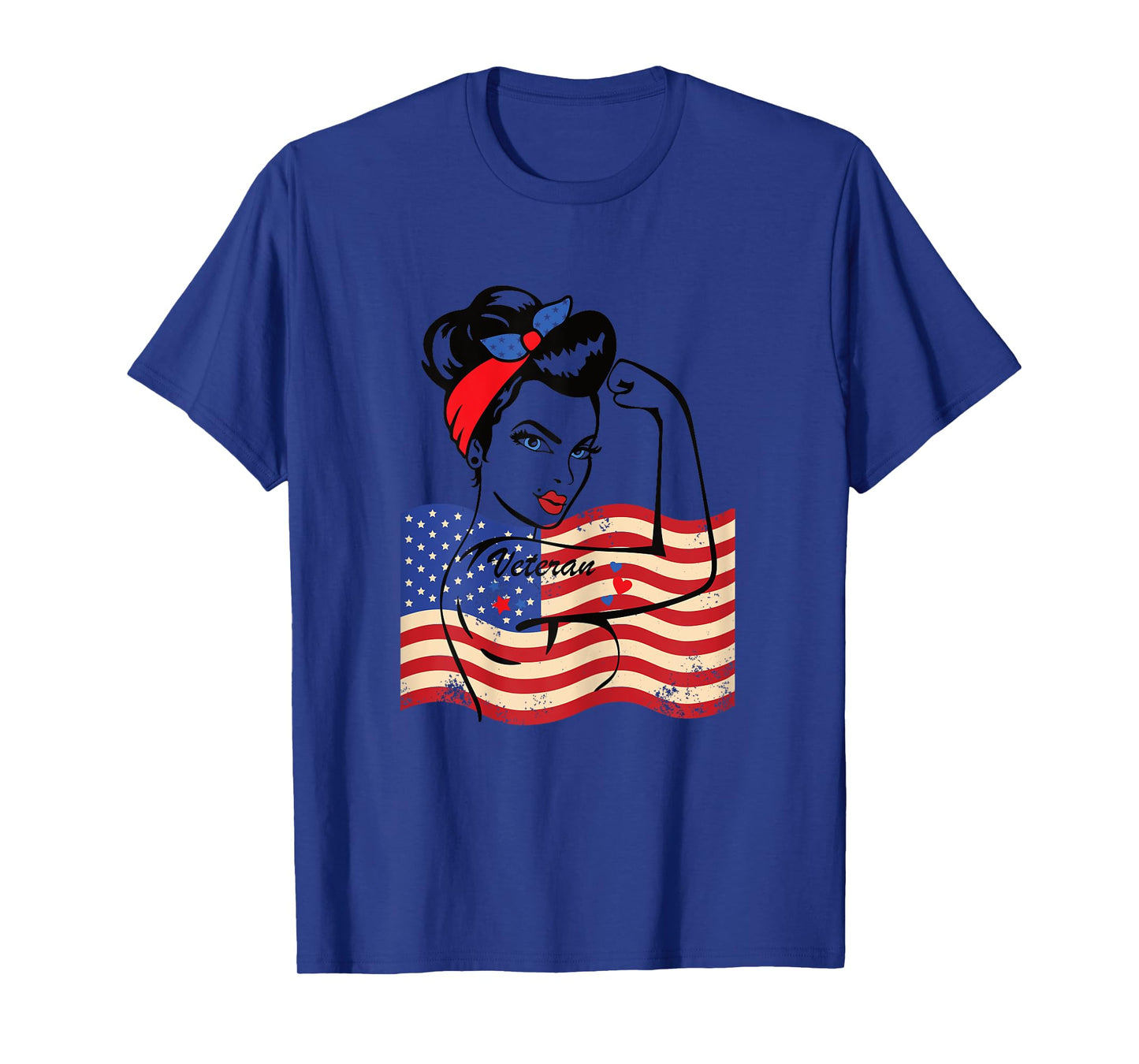 Veteran Women Female Soldier Veterans Day American Flag T-Shirt