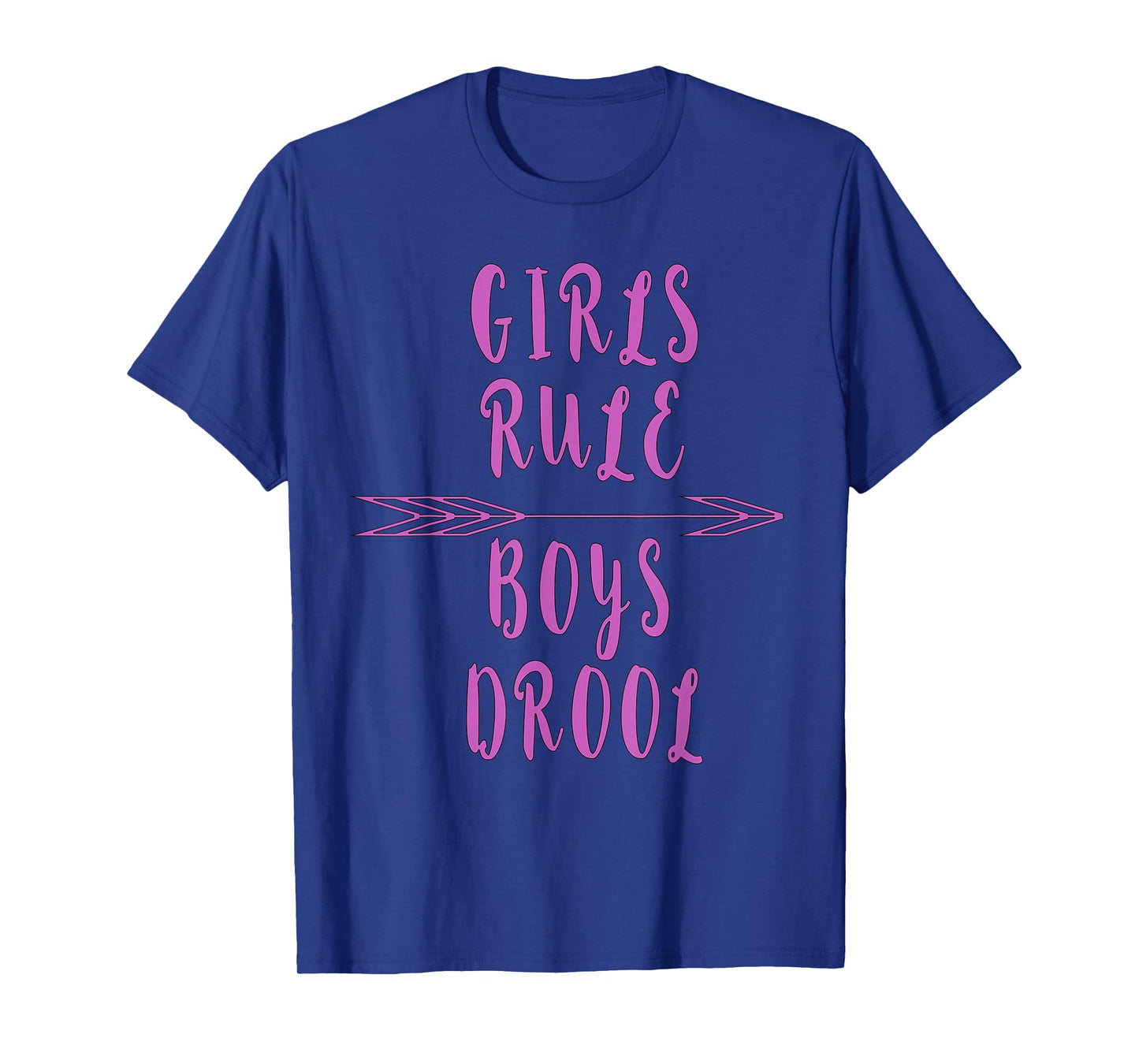 Funny witty gift ideas and tops for her Girls Rule, Boys Drool Anti-Valentine's Day T-Shirt for Women Black Small Classic Fit Heather Grey Cotton Polyester Short Sleeve T-Shirt