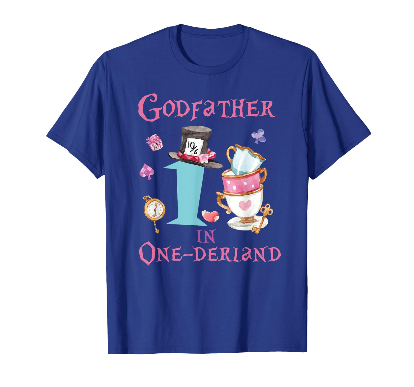 Godfather In Onderland 1st Birthday Girl Family Tea Party T-Shirt