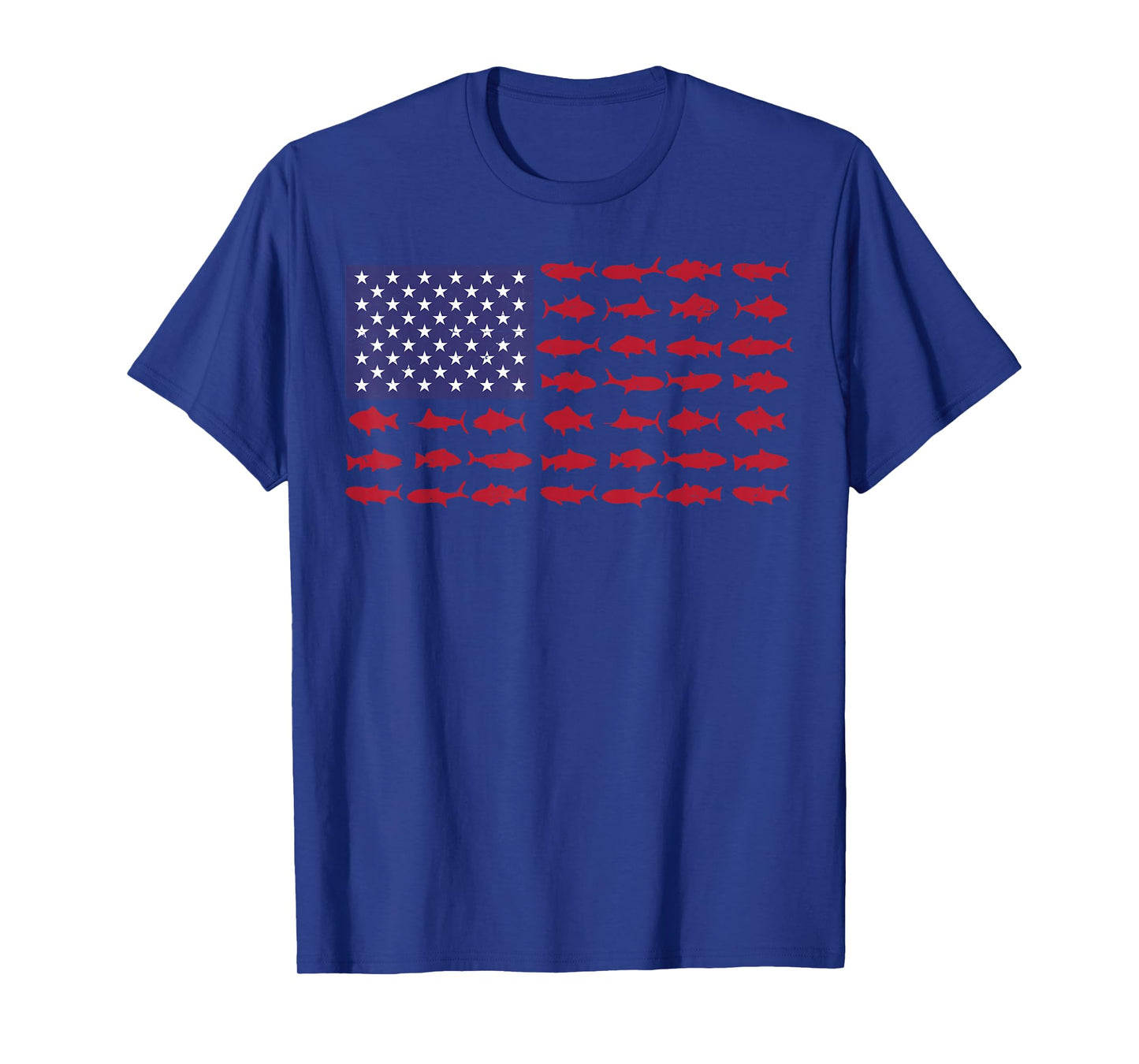 American Flag Fishing Men Kids Bass Fish Dad Funny Graphic T-Shirt
