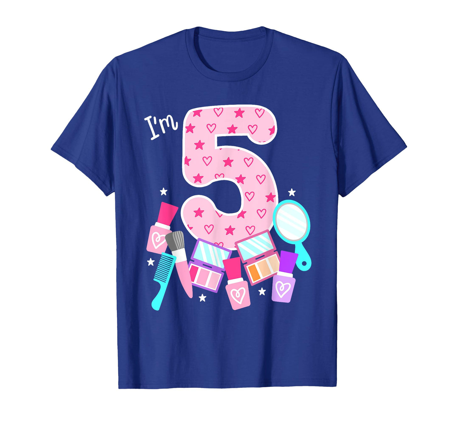 Spa Birthday Party I'm 5 Girls Makeup 5th Bday Kids Toddlers T-Shirt