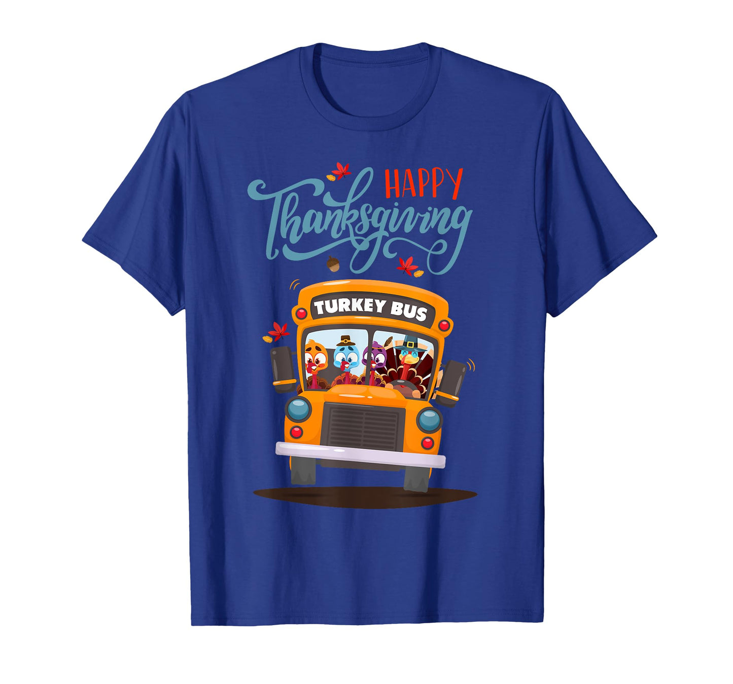Happy Thanksgiving Fall Turkey Thankful School Bus Driver T-Shirt