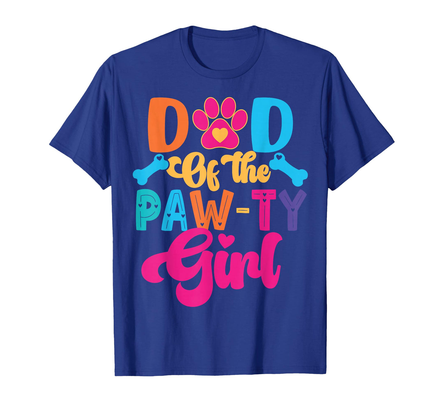 Dad Of The Birthday Girl Dog Paw Family Matching Party T-Shirt