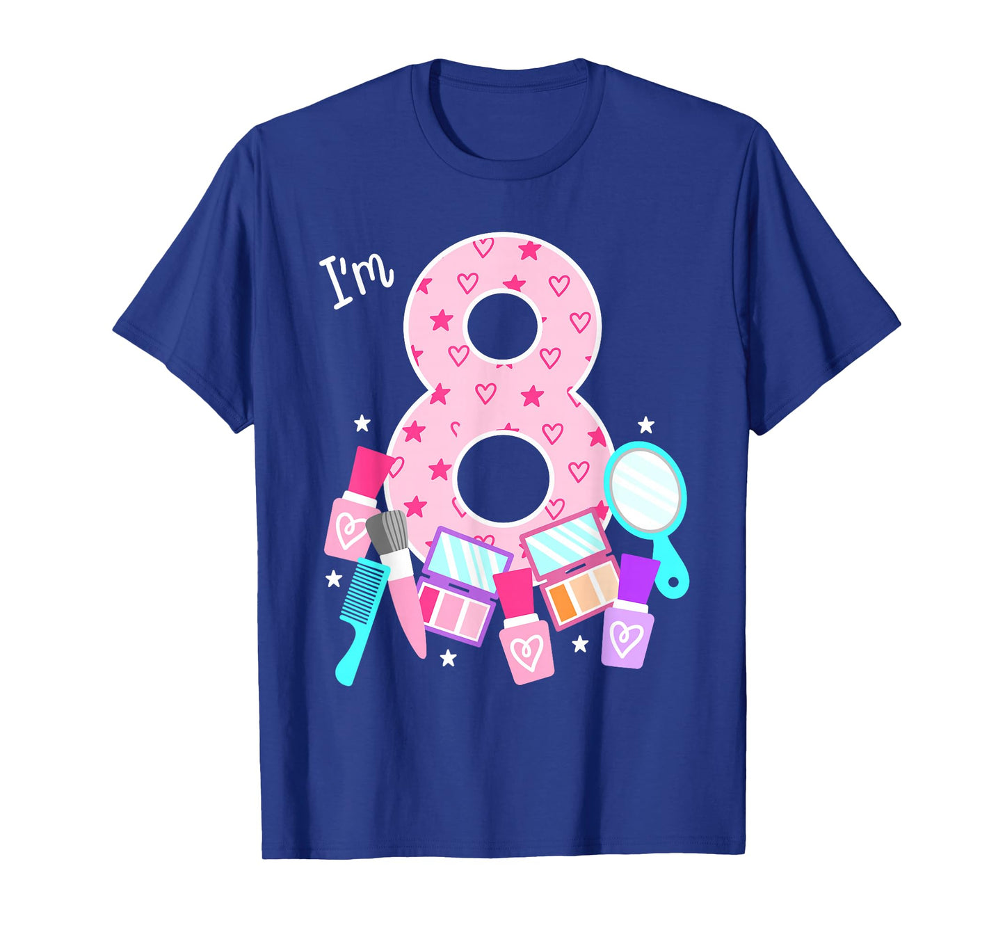 Spa Birthday Party I'm 8 Girls Makeup 8th Bday Kids Toddlers T-Shirt