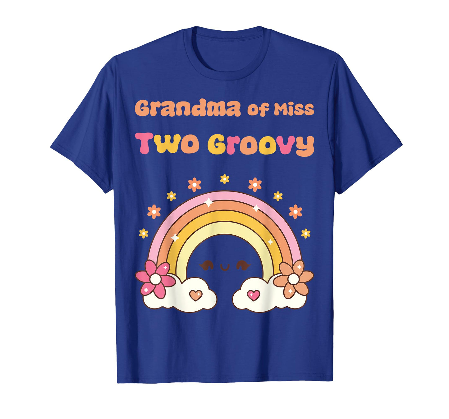 Grandma of Miss Two Groovy Boho Girl 2nd Birthday Outfit T-Shirt