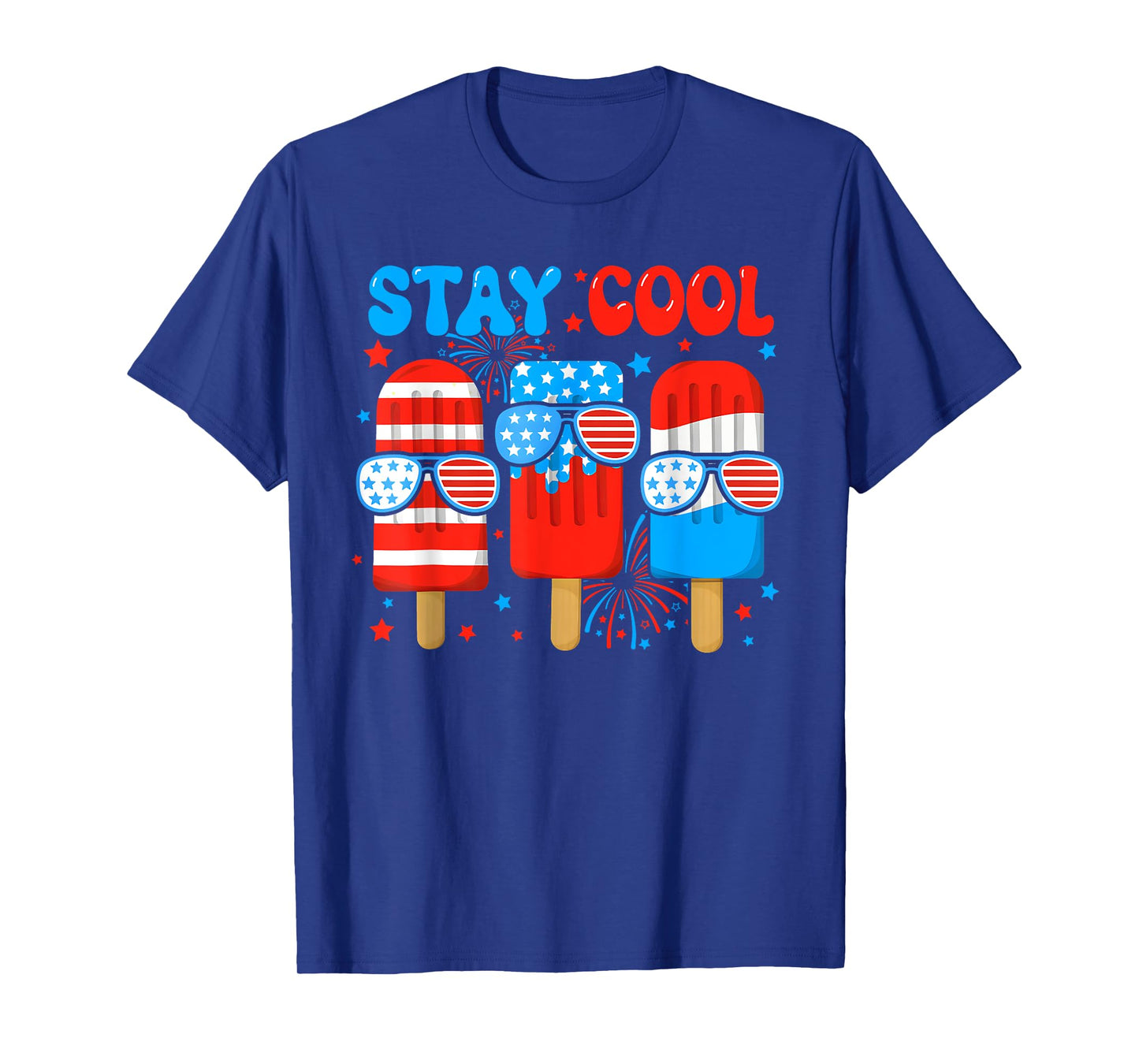Stay Cool Popsicle Boys Men 4th July American Flag Patriotic T-Shirt