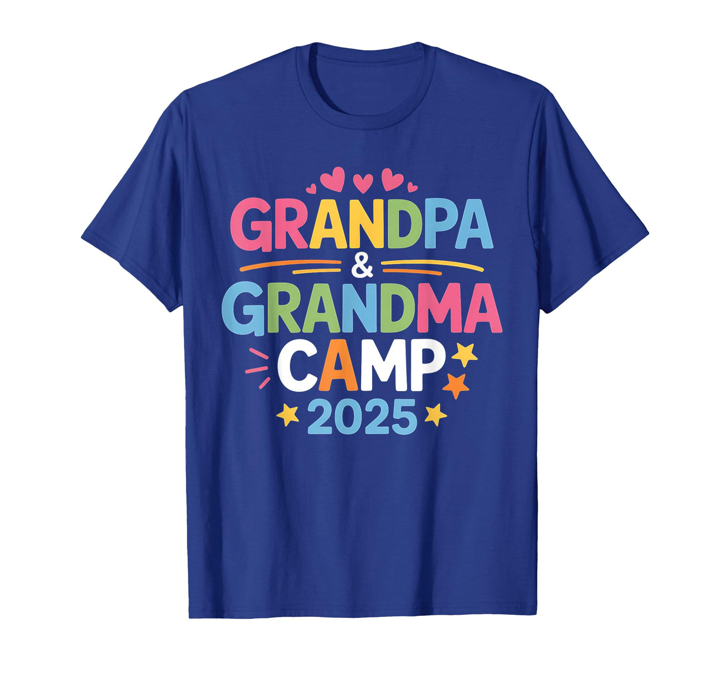 Grandpa And Grandma Camp 2025 Family Vacation Summer Camping T-Shirt