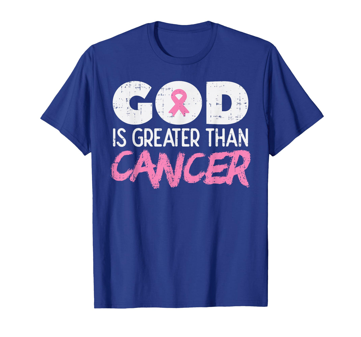 God Is Greater Than Cancer Ribbon Breast Cancer Awareness T-Shirt