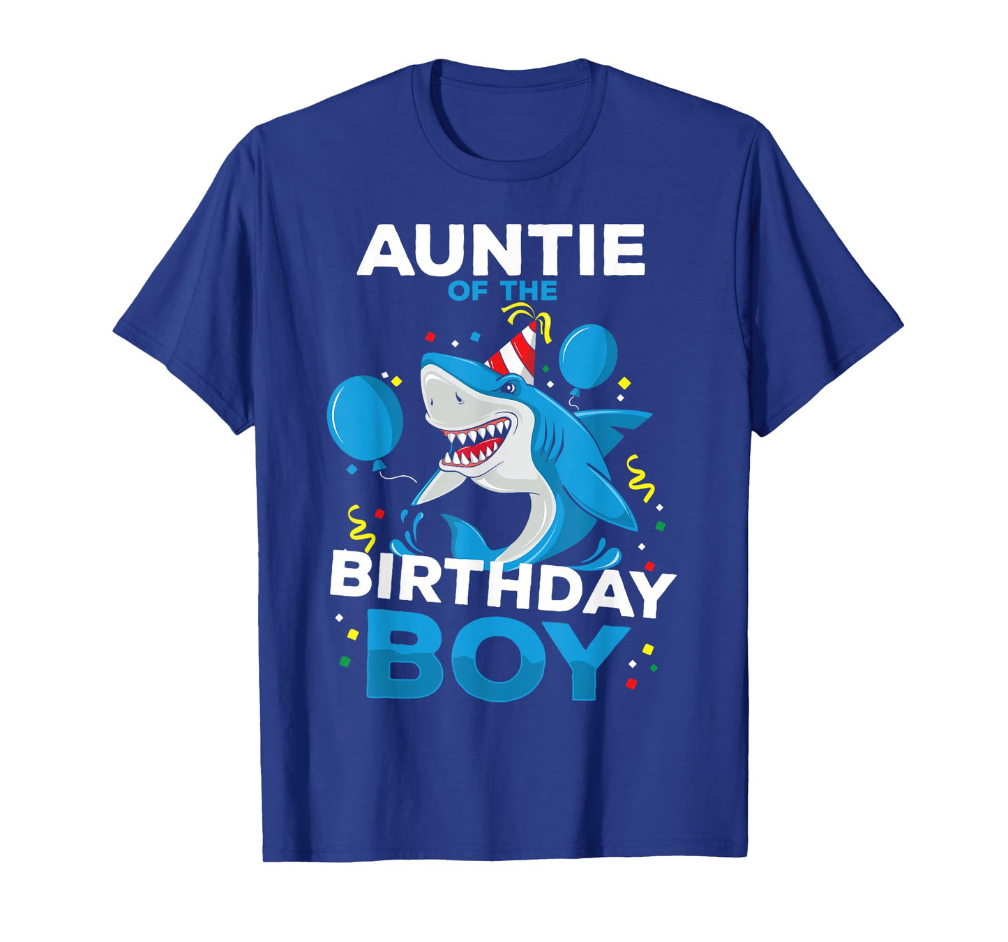 Auntie of The Birthday Boy Shark Ocean Theme Matching Family T-Shirt