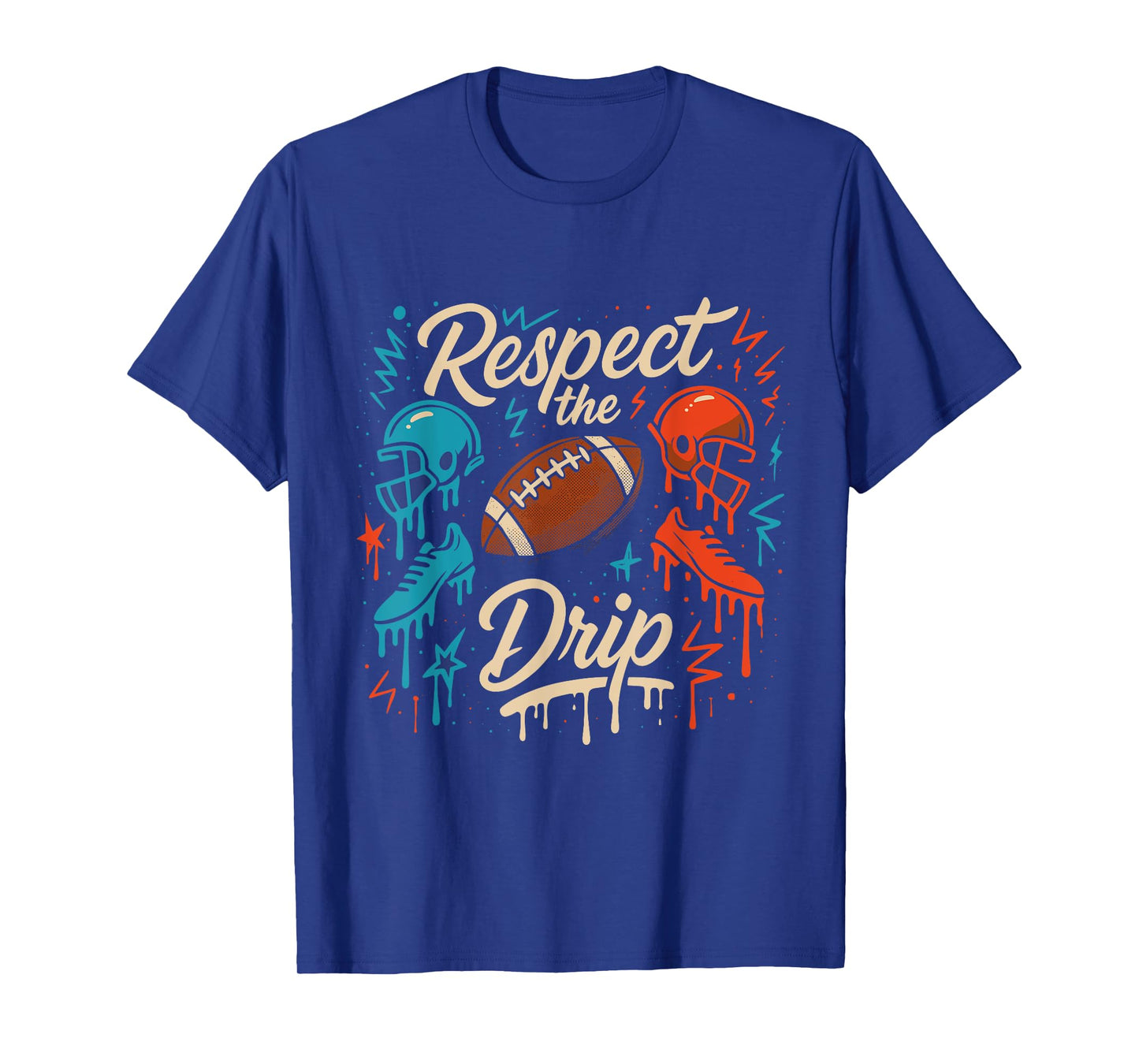Respect The Drip Football Helmets Sneakers Kids Teens Men T-Shirt