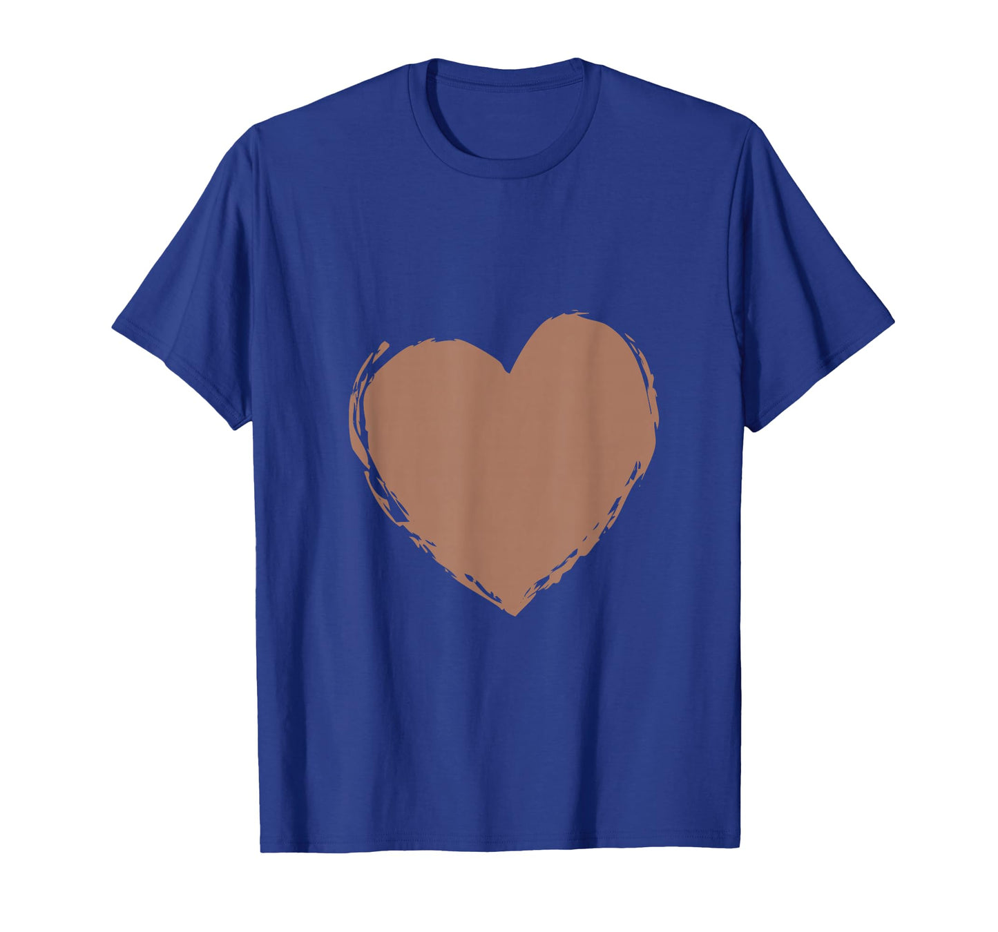Color of the Year 2025 Mocha Mousse Heart with white T-Shirt