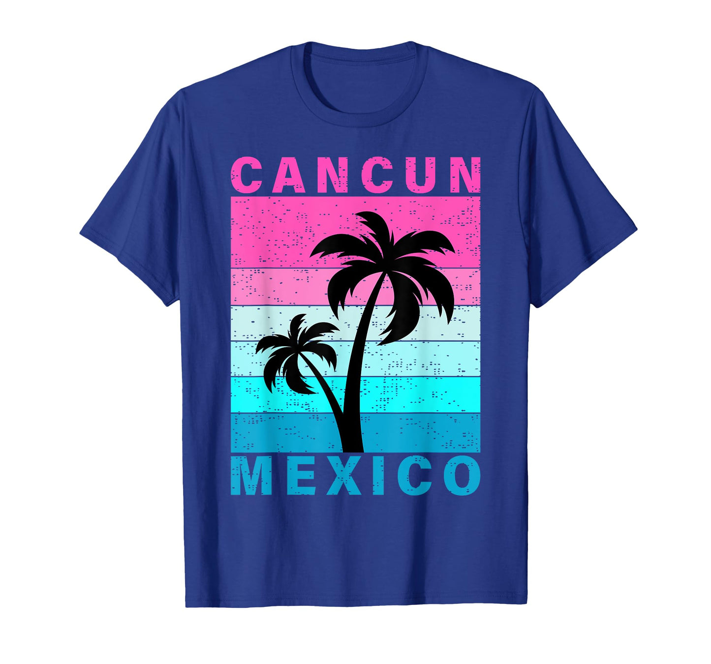 Retro Tropical Sunset Cancun Beach Mexico Summer Vibes T-Shirt