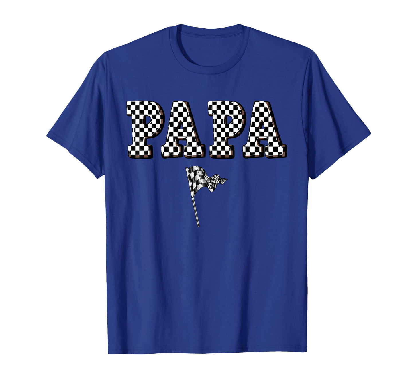 Papa Birthday Boy Girl Racing Car Flag Matching Family T-Shirt