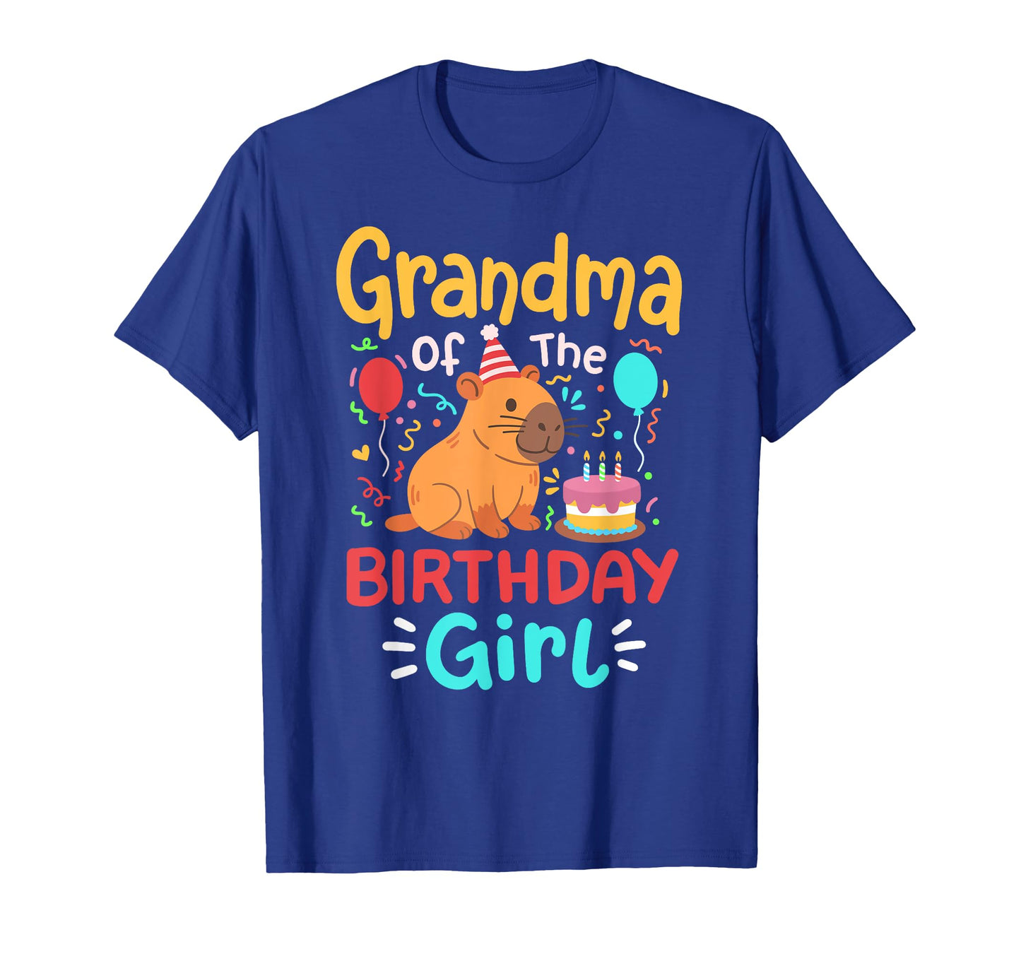 Grandma Of The Birthday Girl Capybara Bday Family Matching T-Shirt