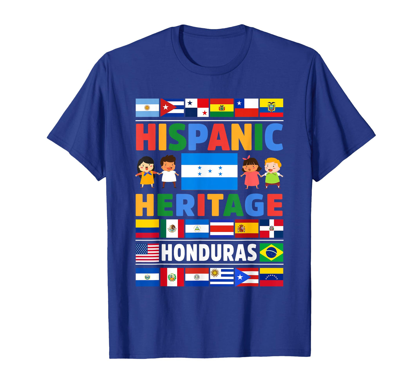 Hispanic Heritage Month Honduras Flag Latino Boys Girls T-Shirt
