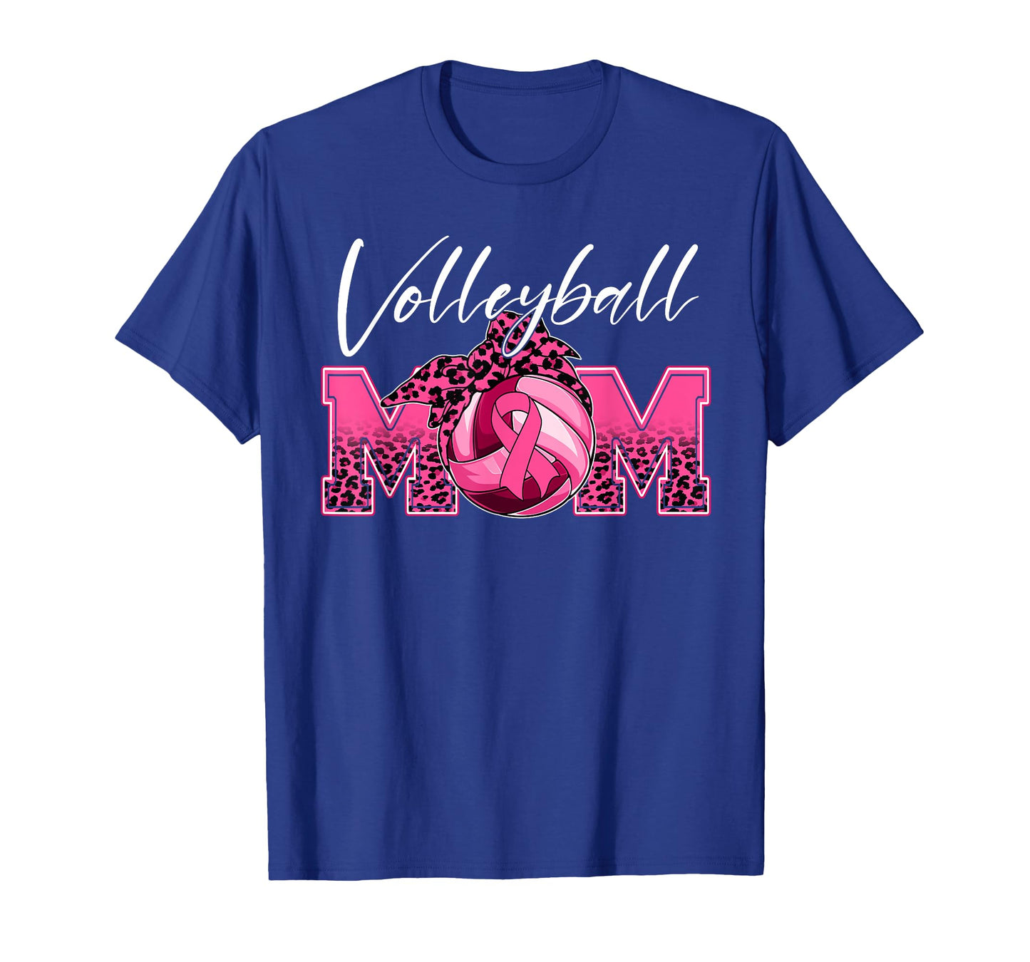 Volleyball Mom Breast Cancer Awareness Day Pink Ribbon Women T-Shirt