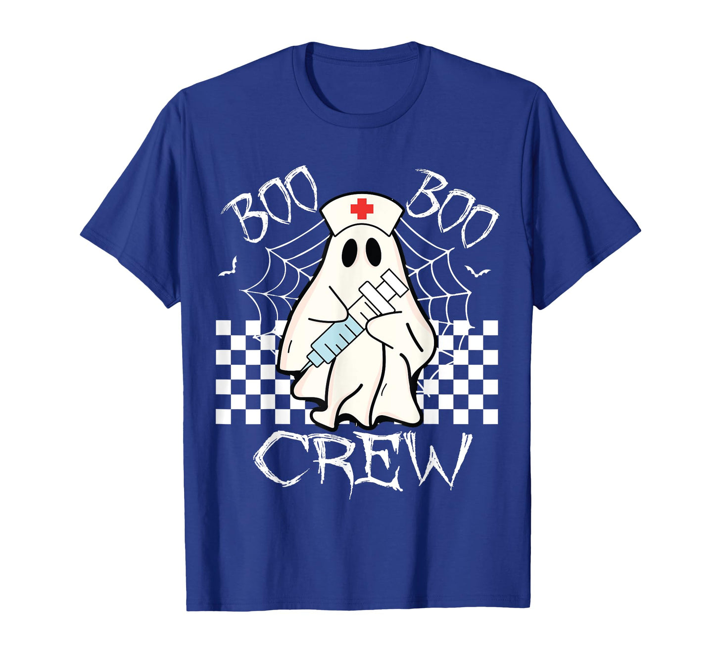 Boo Boo Crew Nurse Ghost Halloween Scrub Top Nursing Women T-Shirt