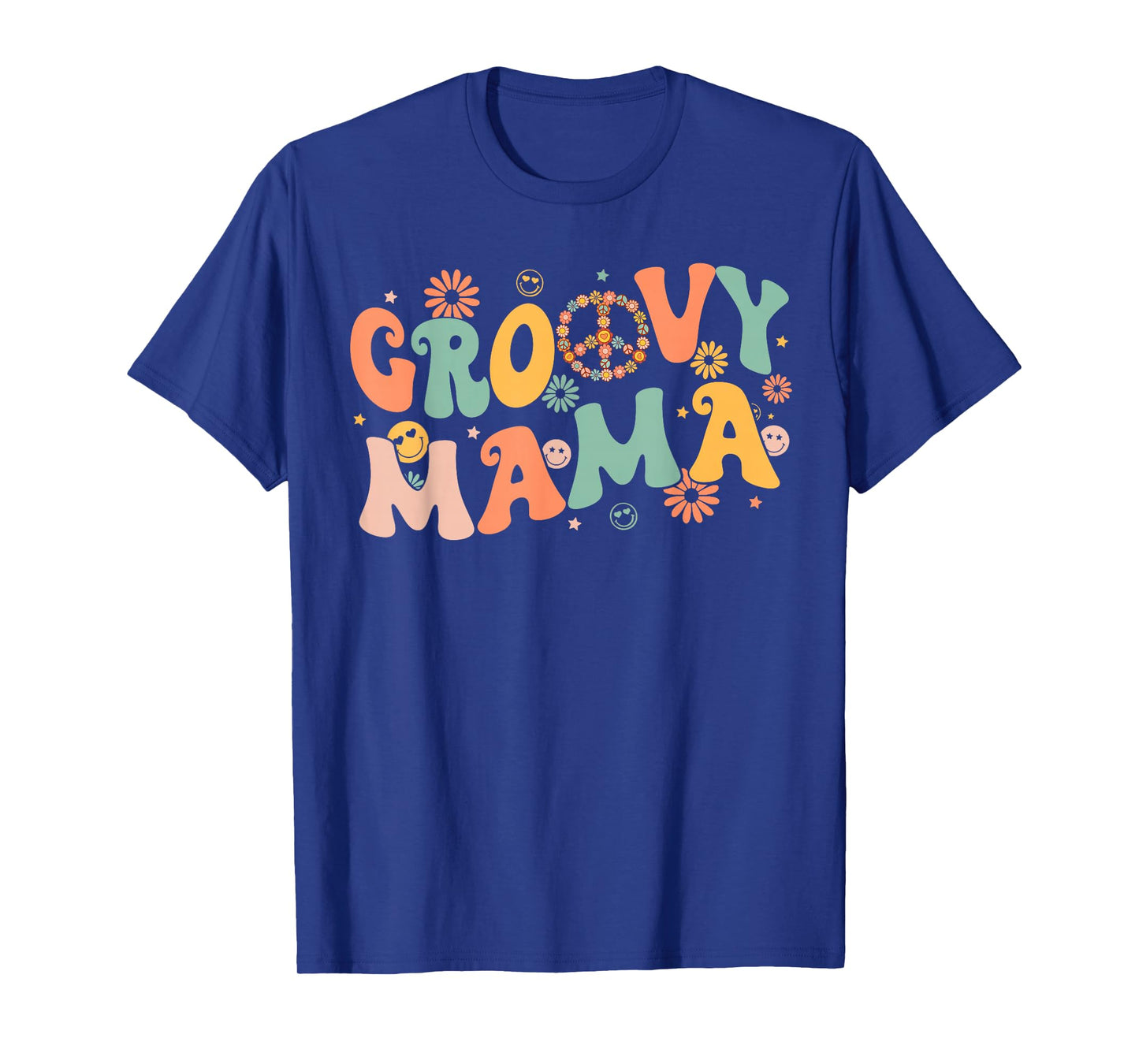 Groovy Mama Birthday Party Peace Sign Love Mom 70s Hippie T-Shirt