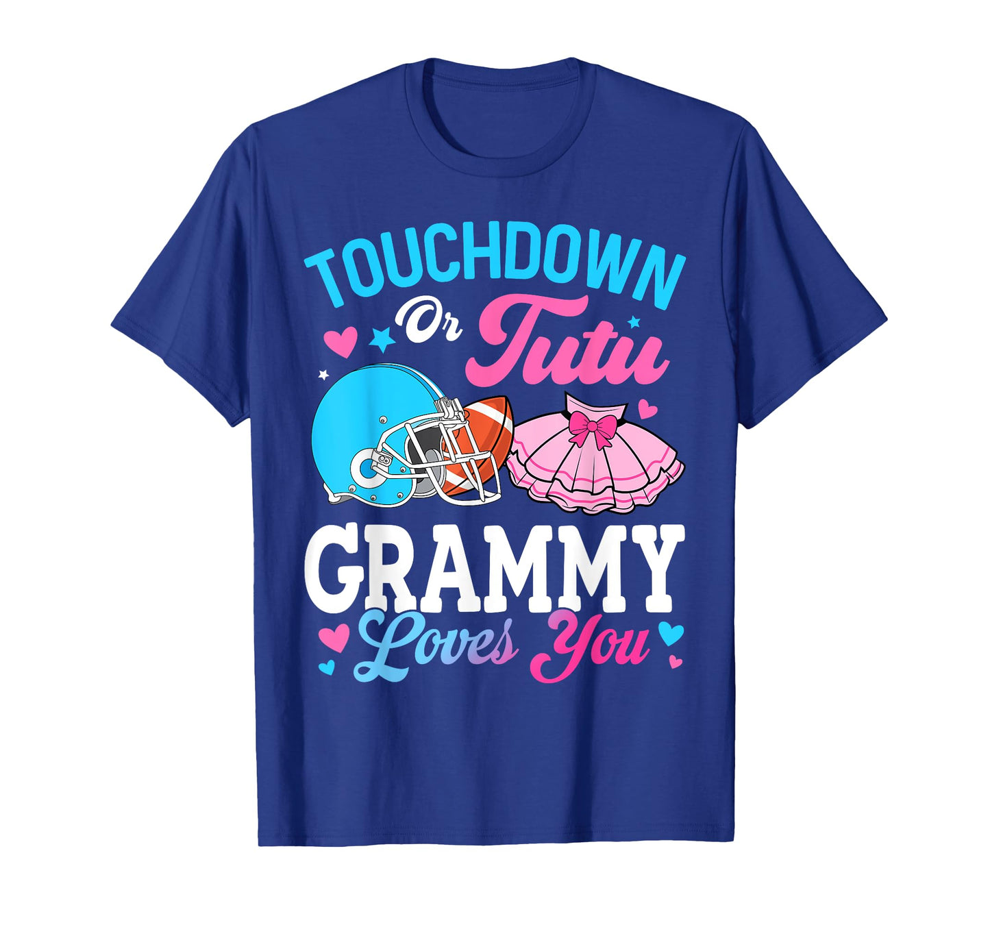 Touchdown or Tutu Grammy Loves You Gender Reveal Family T-Shirt