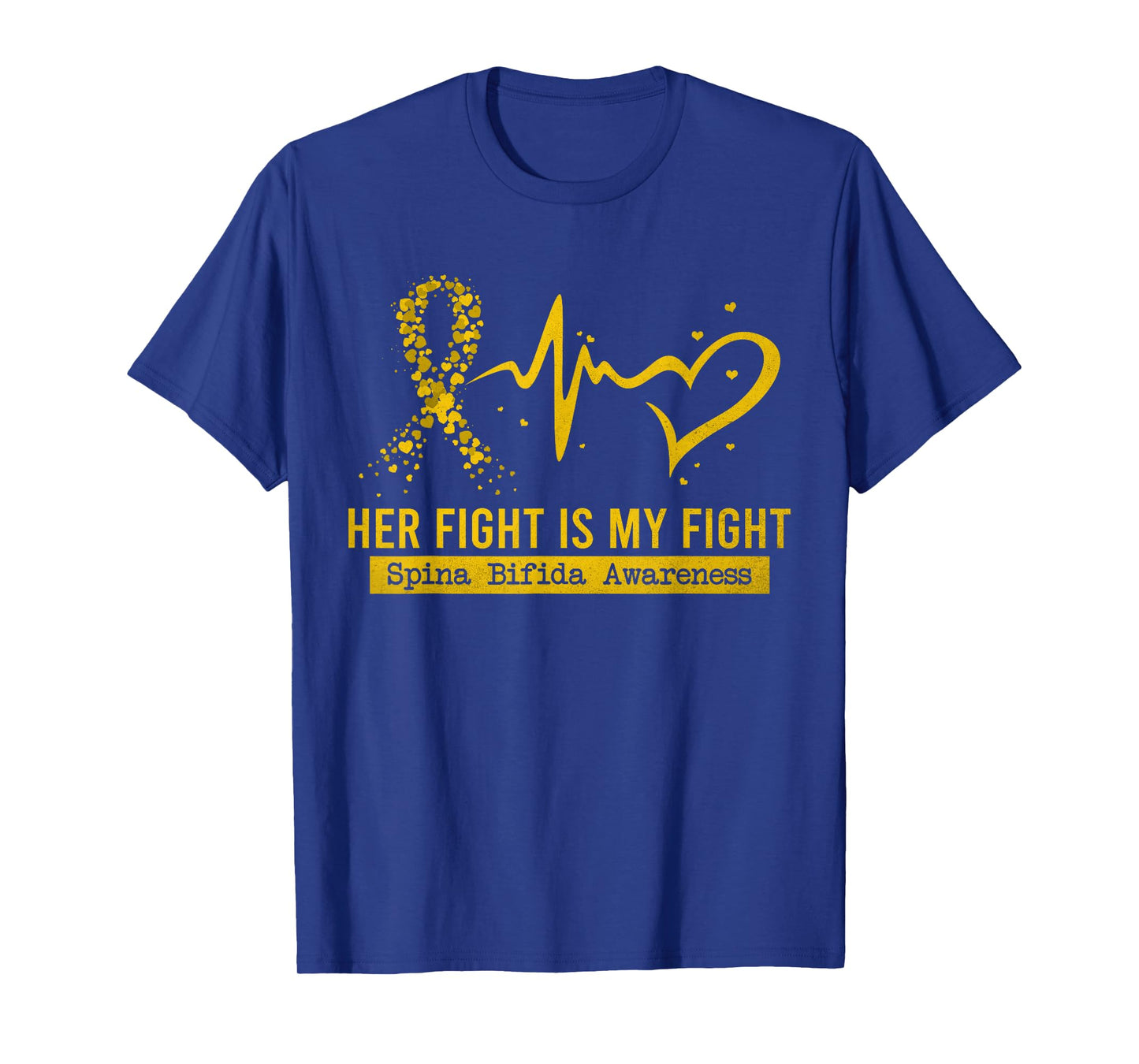 Her Fight Is My Fight Heart Ribbon Spina Bifida Awareness T-Shirt