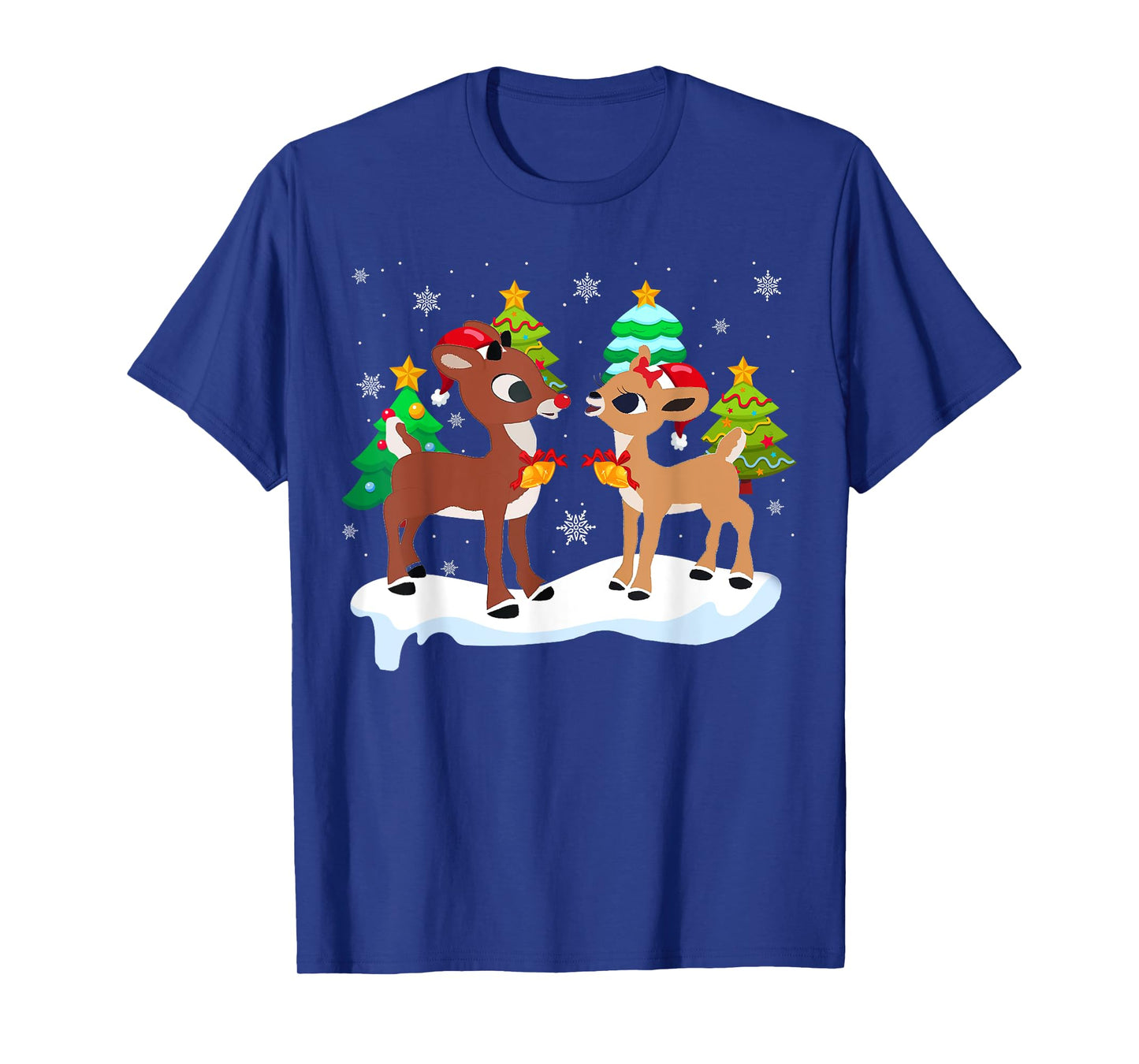 Red Nose Reindeer and Clarice Christmas Tree Kids Girls T-Shirt