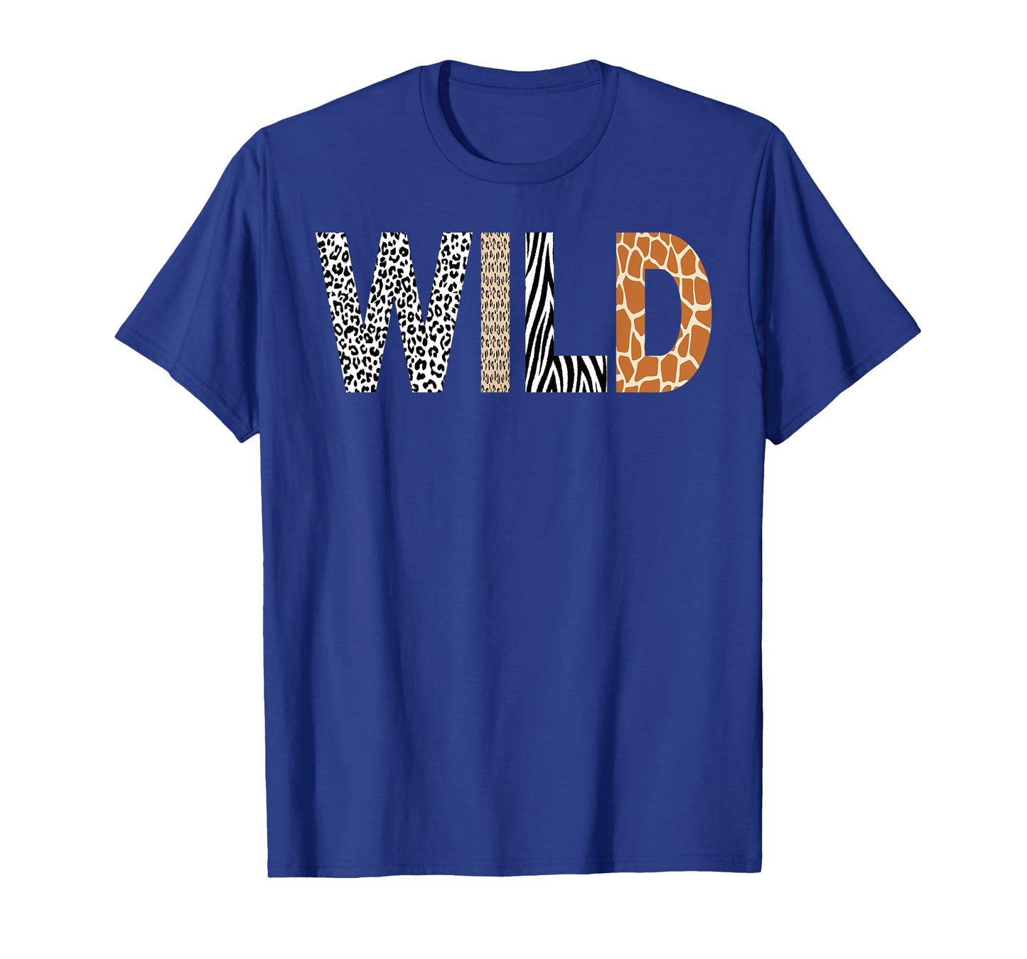 Wild Animal Pattern Giraffe Wolf Leopard Zebra Animal Print T-Shirt