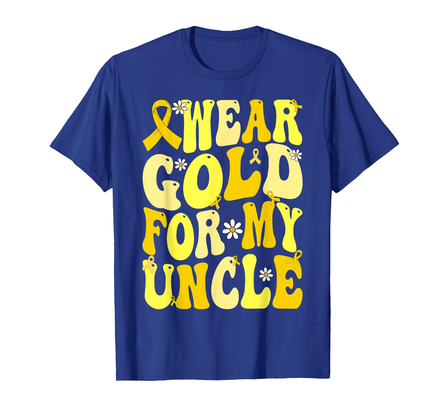 I Wear Gold for My Uncle Ribbon Childhood Cancer Awareness T-Shirt
