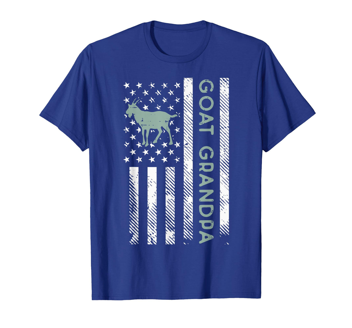 Goat Grandpa US Flag Vintage Patriotic Farm Farmer Papa Men T-Shirt