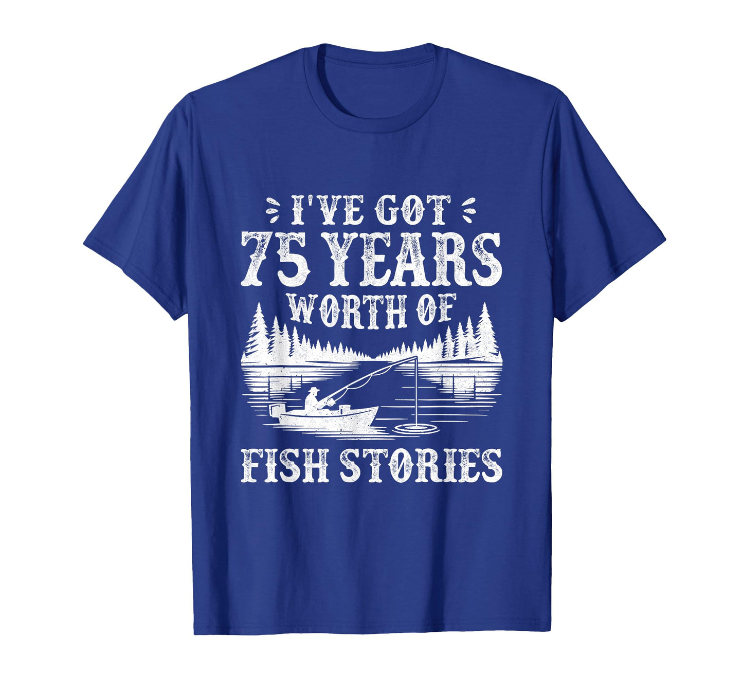 Vintage 75th Birthday Fisherman Fishing 75 Years Old Gifts T-Shirt