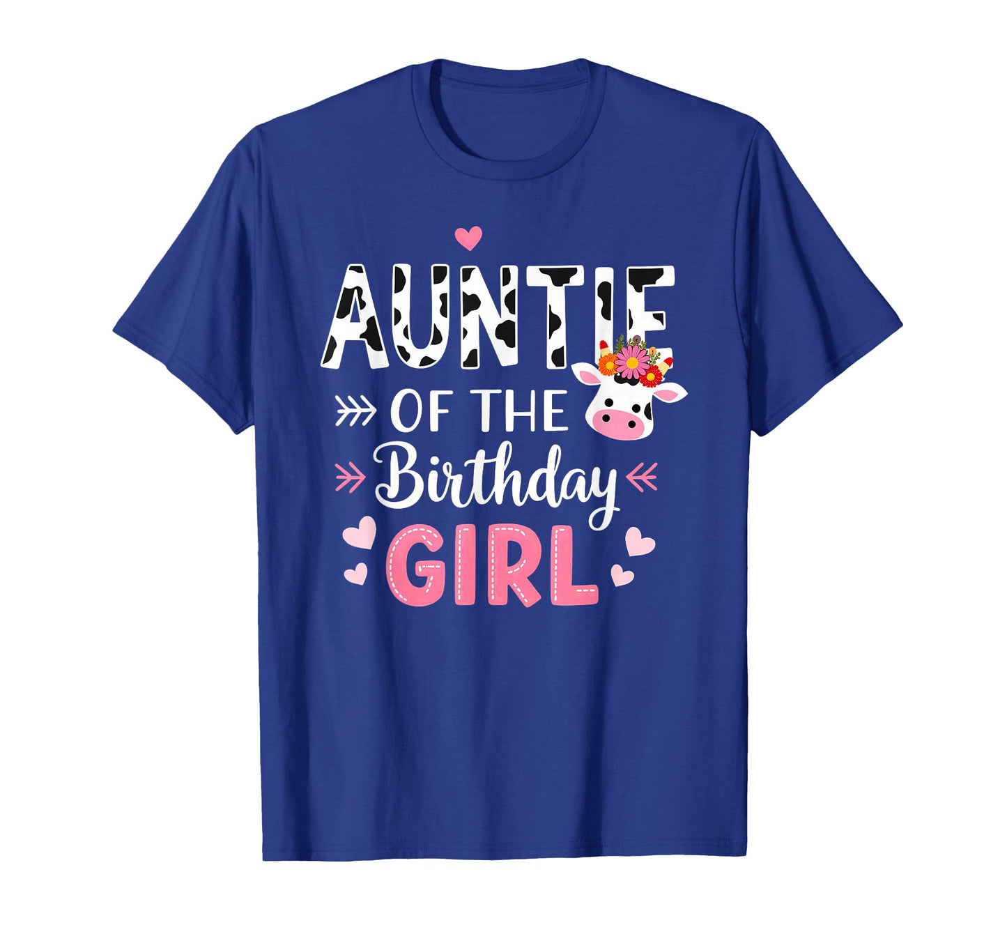 Farm Animal Cow Aunt Auntie Of Birthday Girl T-Shirt