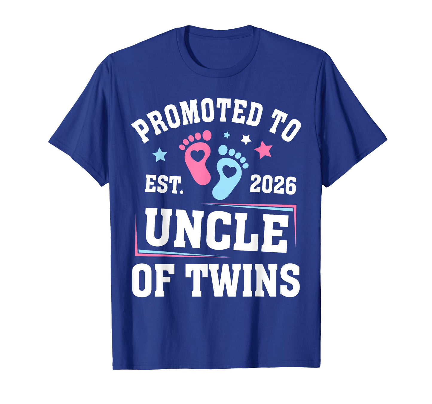 Promoted to Uncle of Twins Est 2026 Gender Reveal T-Shirt