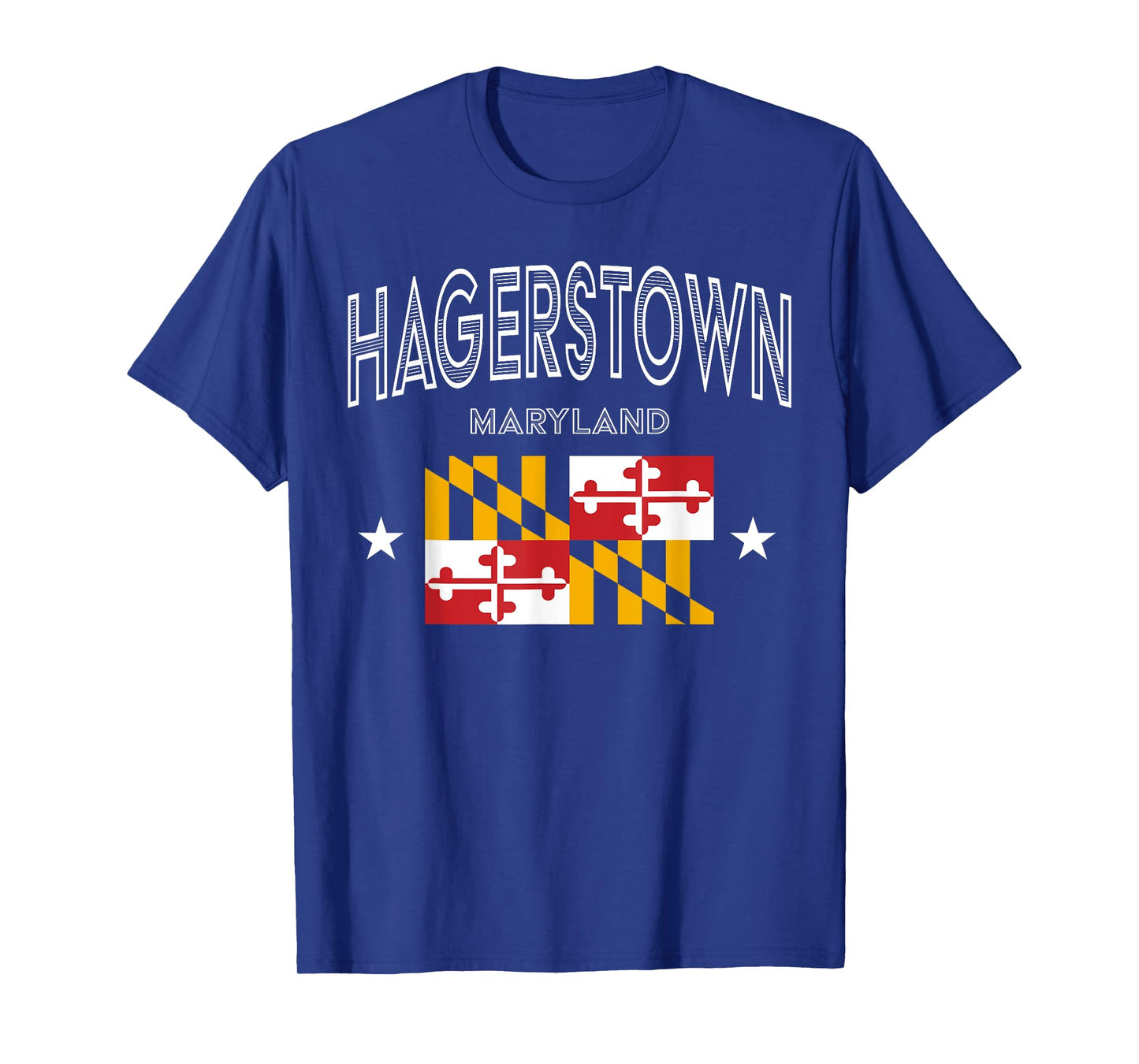 Retro Hagerstown Maryland MD Flag Sport Throwback T-Shirt