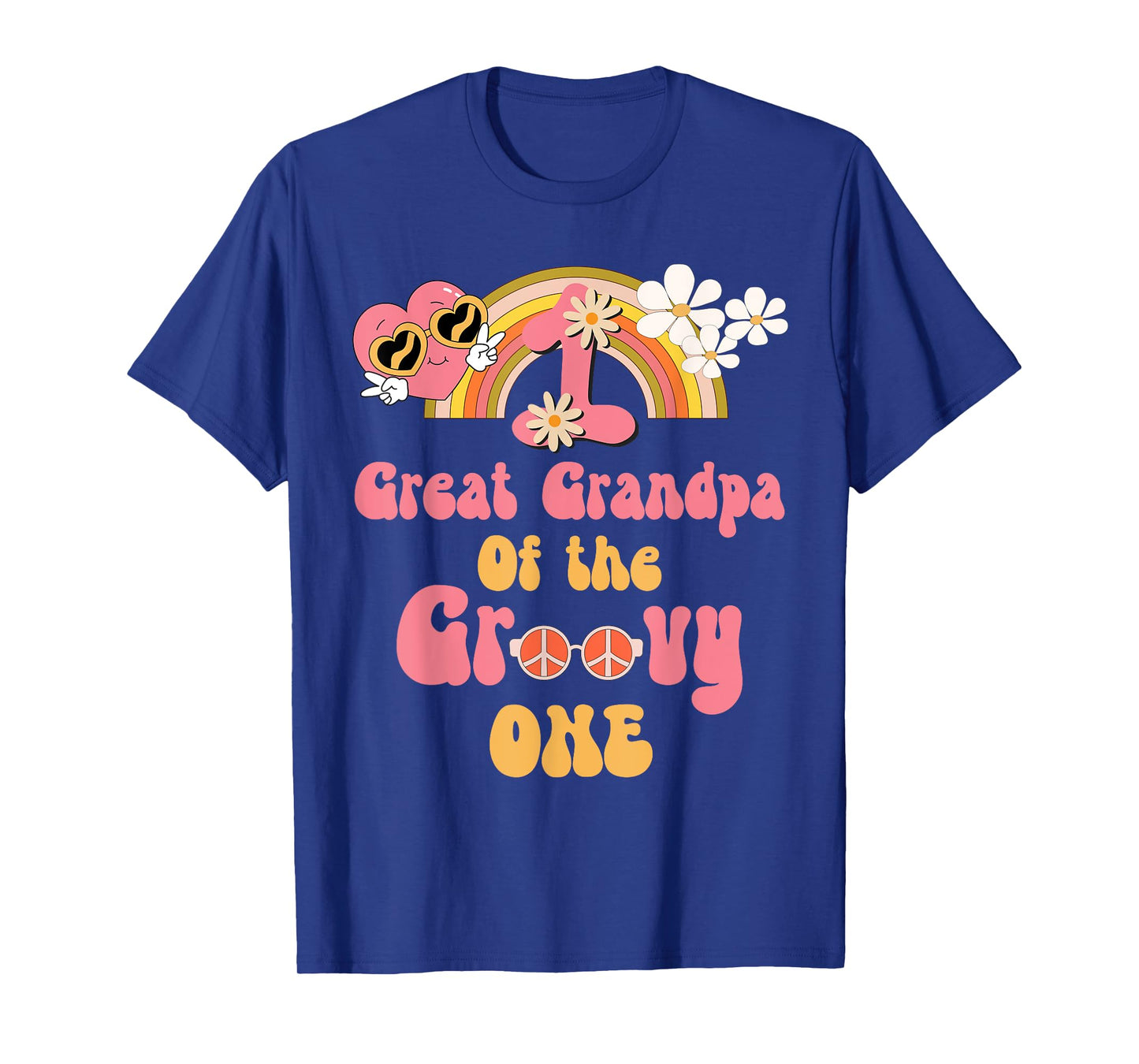 Great Grandpa of the Groovy one peace sign birthday matching T-Shirt