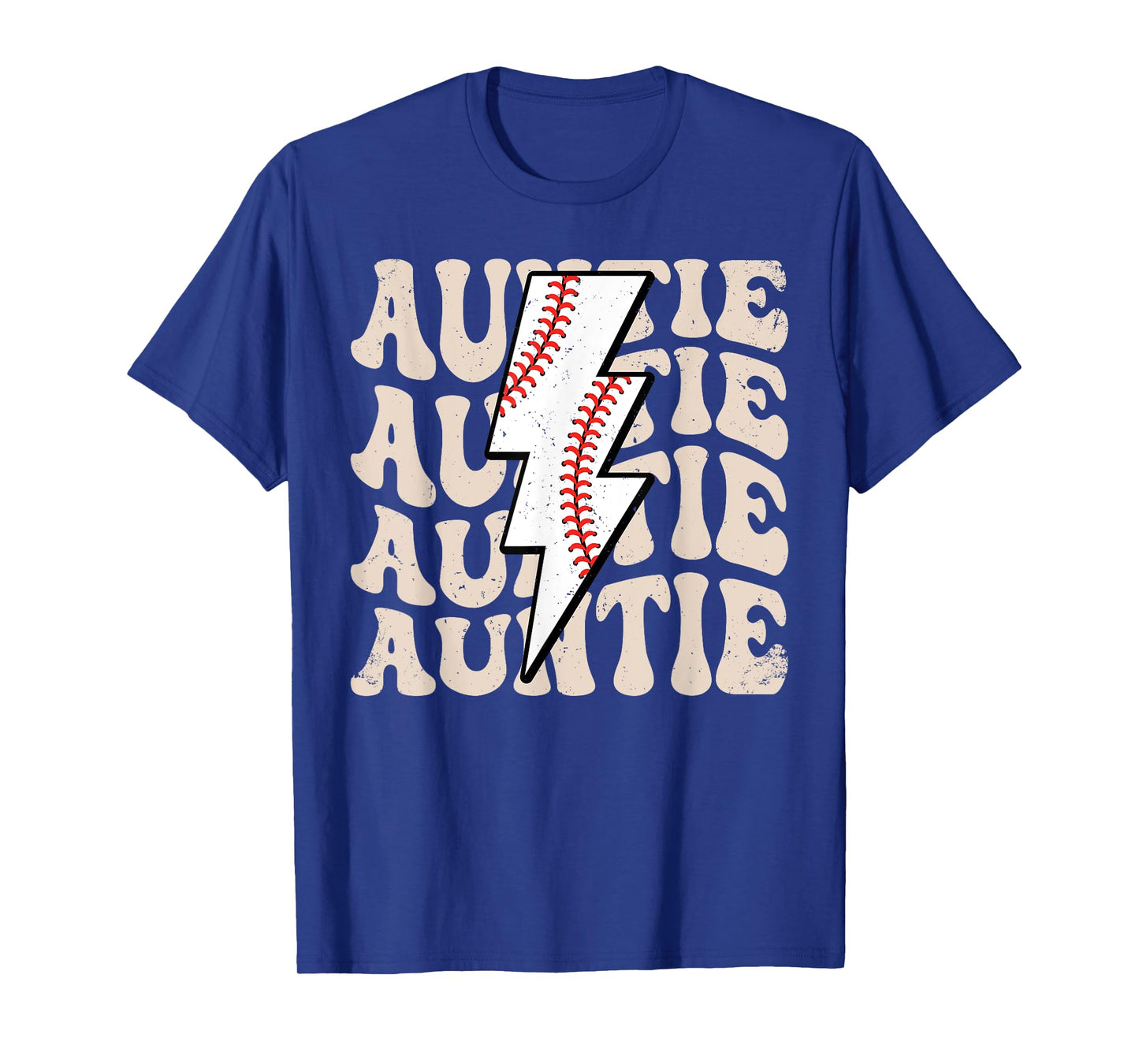 Lightning Groovy Proud Aunt Baseball Auntie Family Matching T-Shirt