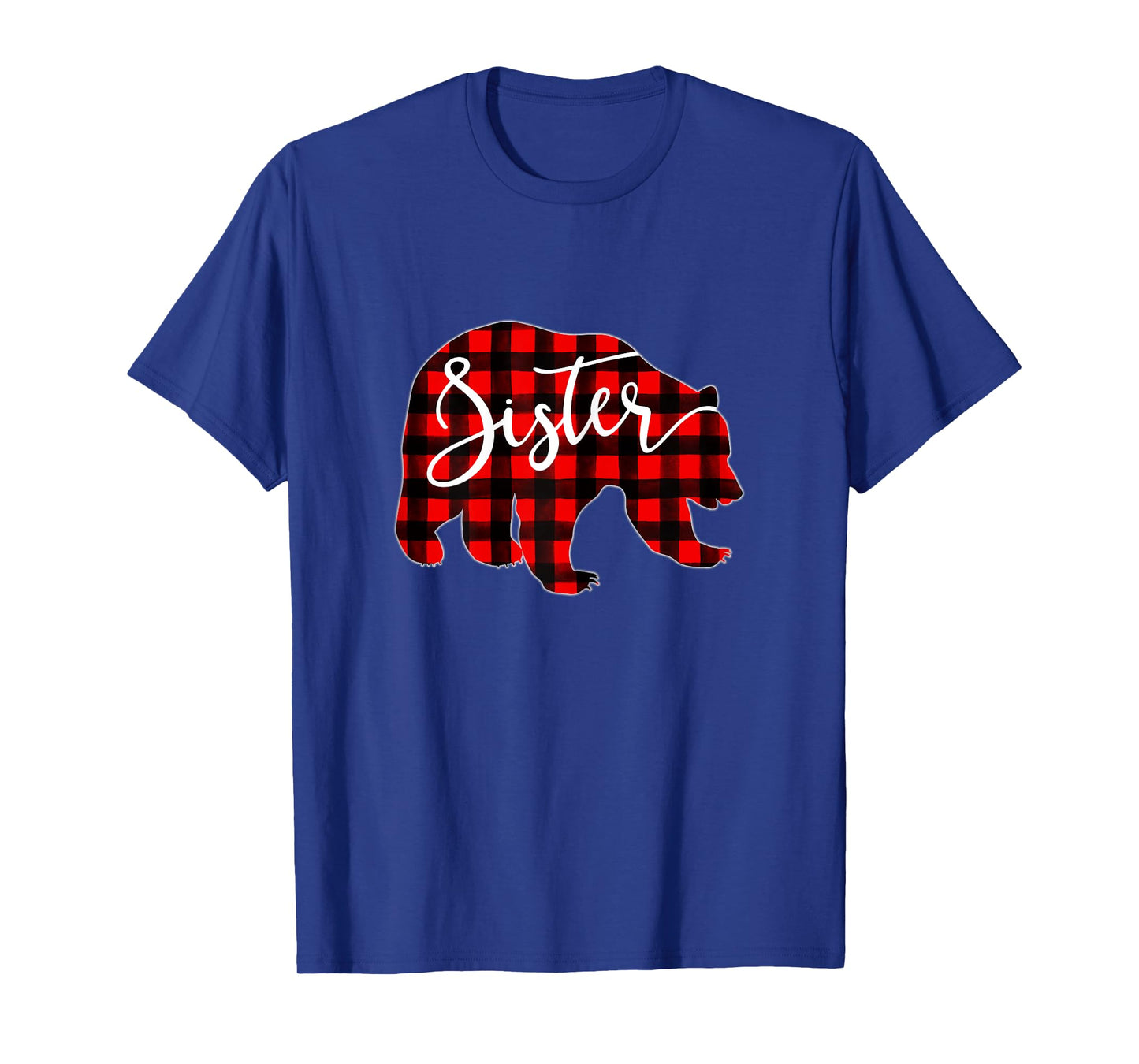 Red Plaid Sister Bear Matching Family Christmas Eve Buffalo T-Shirt