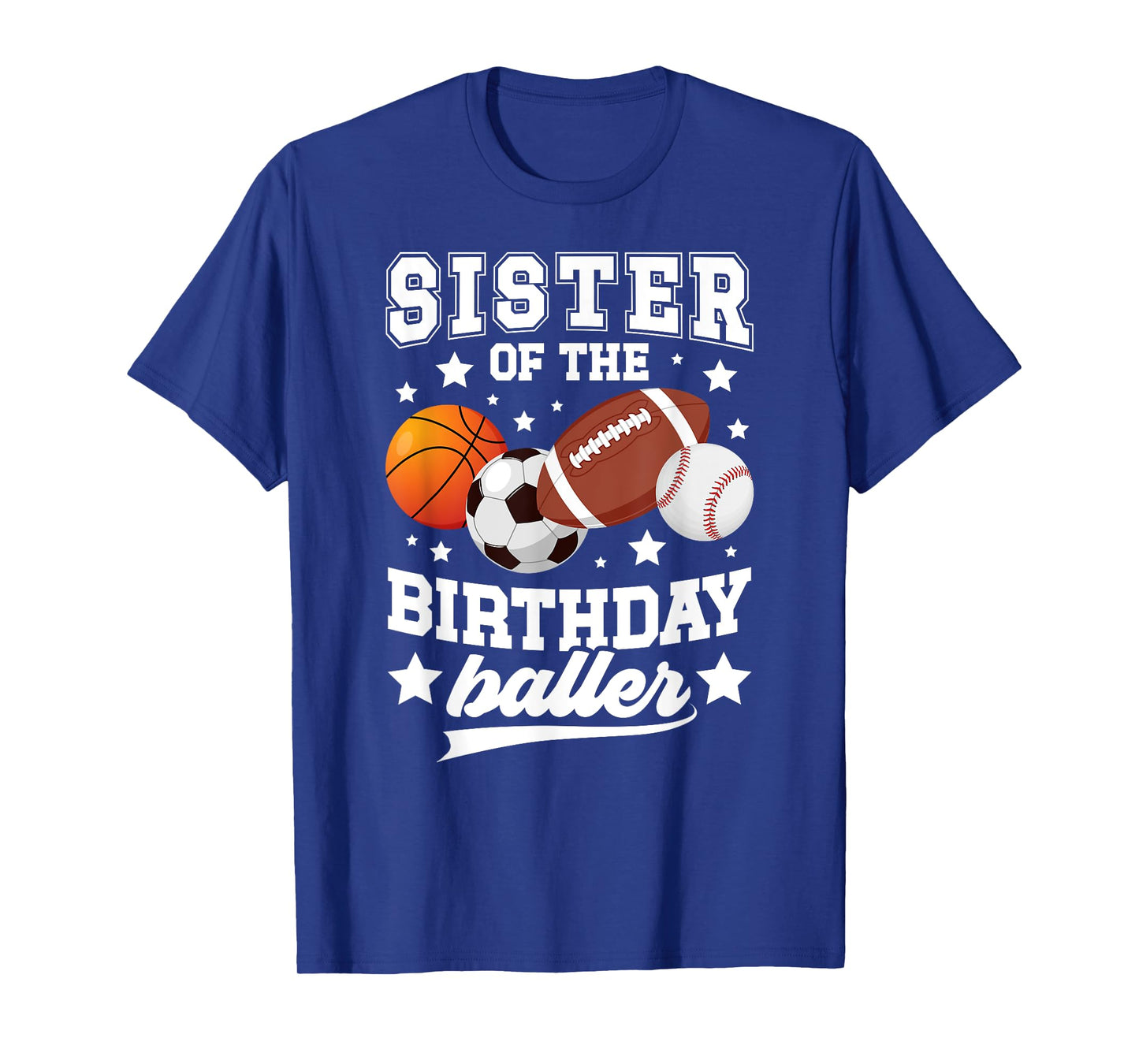 Sports Sister Of The Birthday Baller Sports Family Party T-Shirt