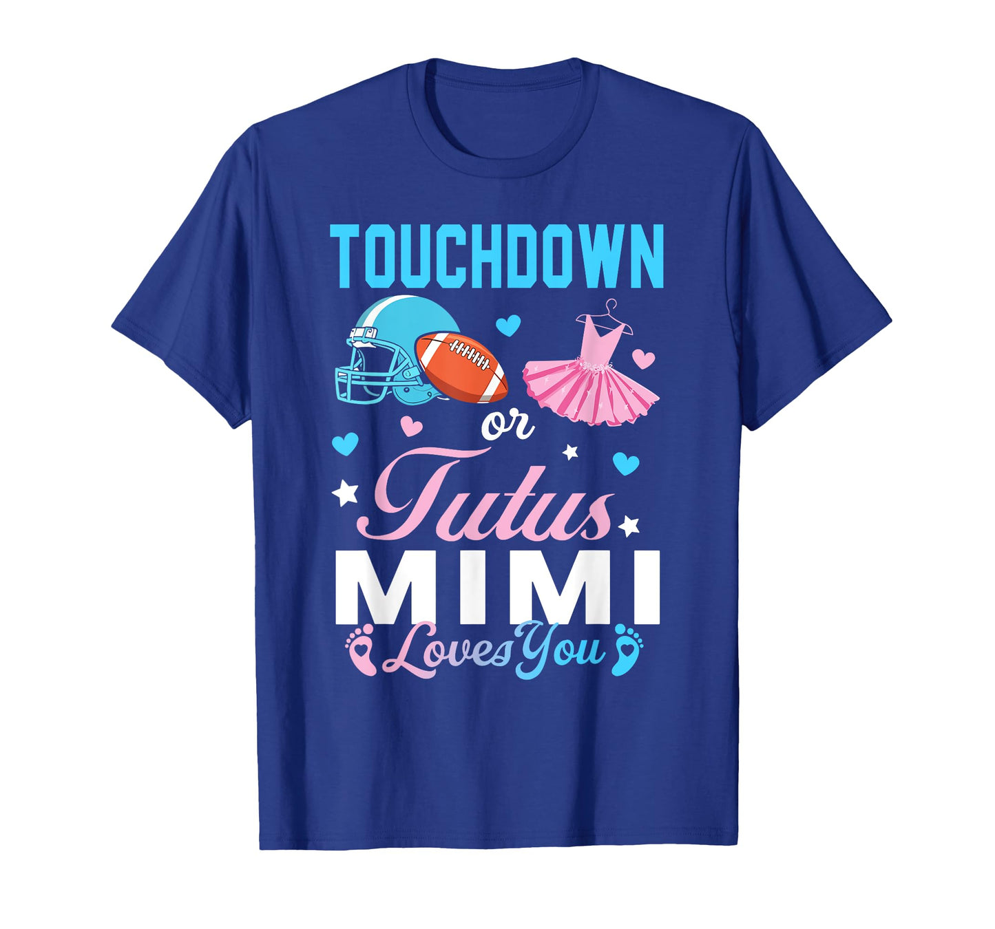 Touchdown or Tutus Mimi Loves You Football Gender Reveal T-Shirt