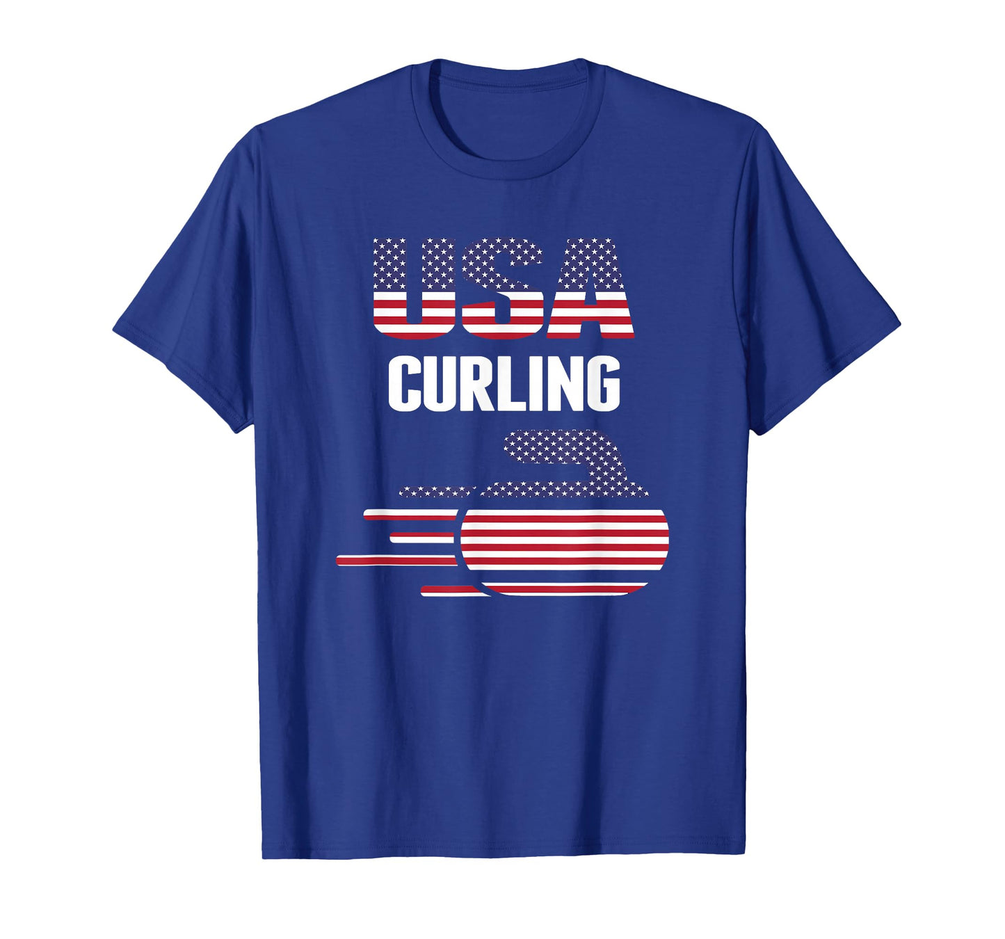 USA Team Curling Rock Jersey - Vintage Winter Sports Lovers T-Shirt