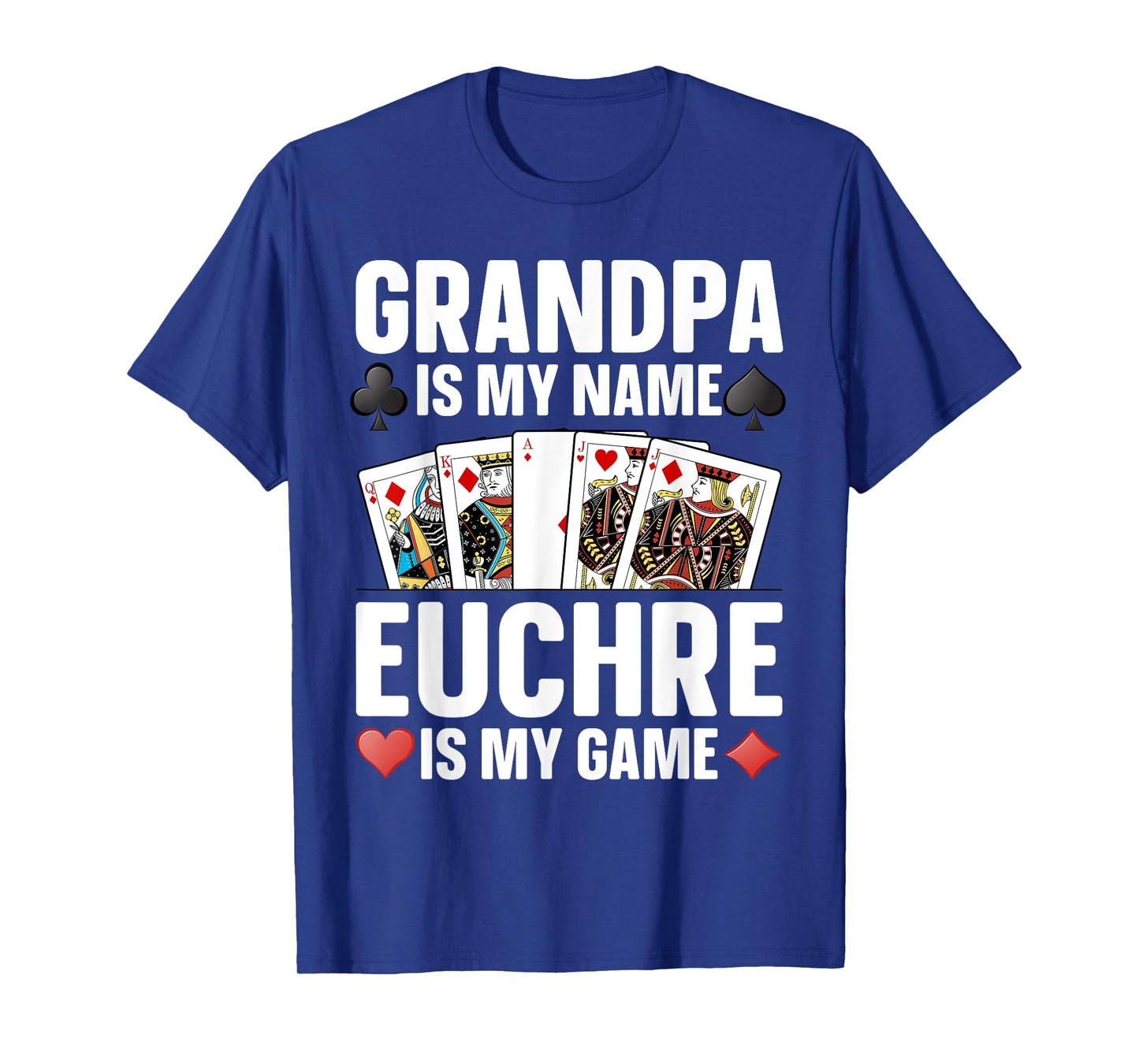 Cool Euchre Art For Grandpa Men Dad Card Player Euchre Lover T-Shirt