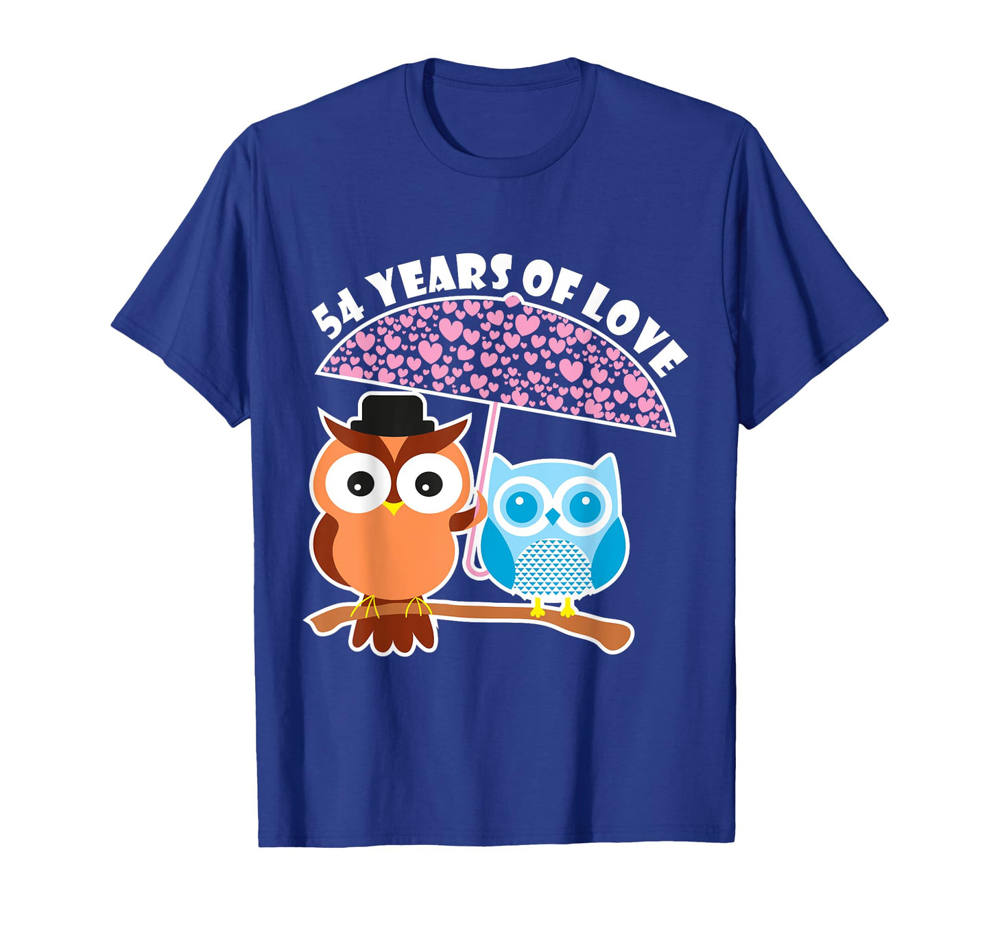 54 Years Of Love - 54th Anniversary Owl Cute Couples T-Shirt