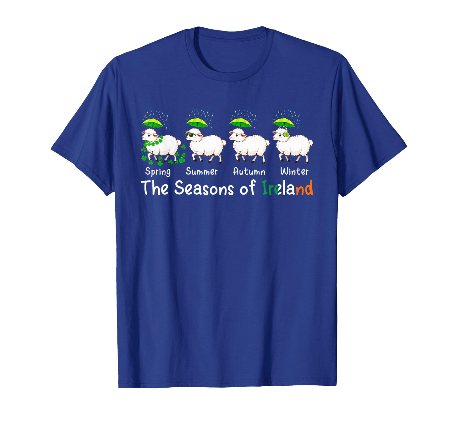 The Seasons Patrick's Day Ireland Four Cute Sheep Shamrocks T-Shirt