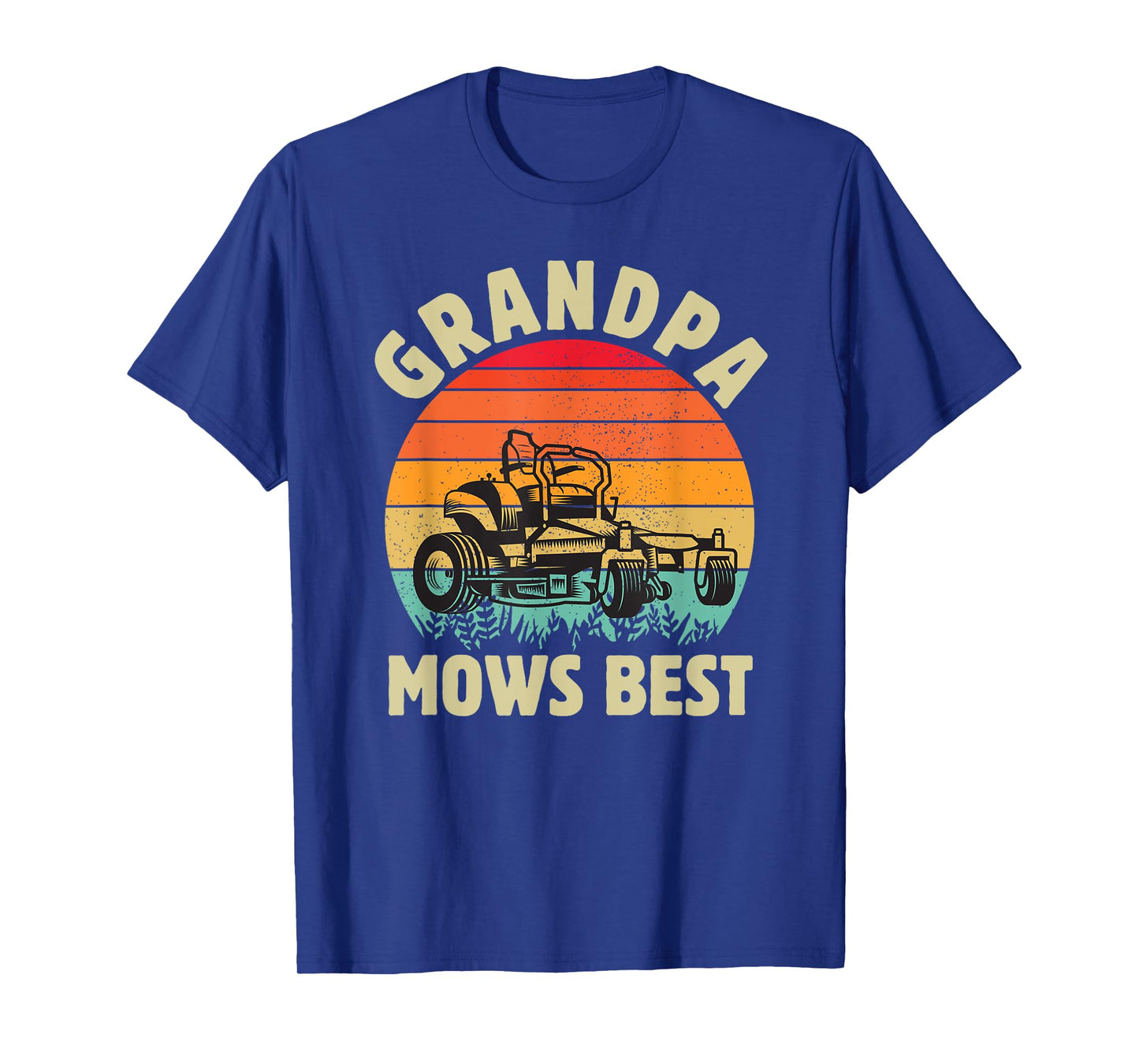 Funny Grandpa Mows Best Lawn Mowing Gardening Fathers Day T-Shirt